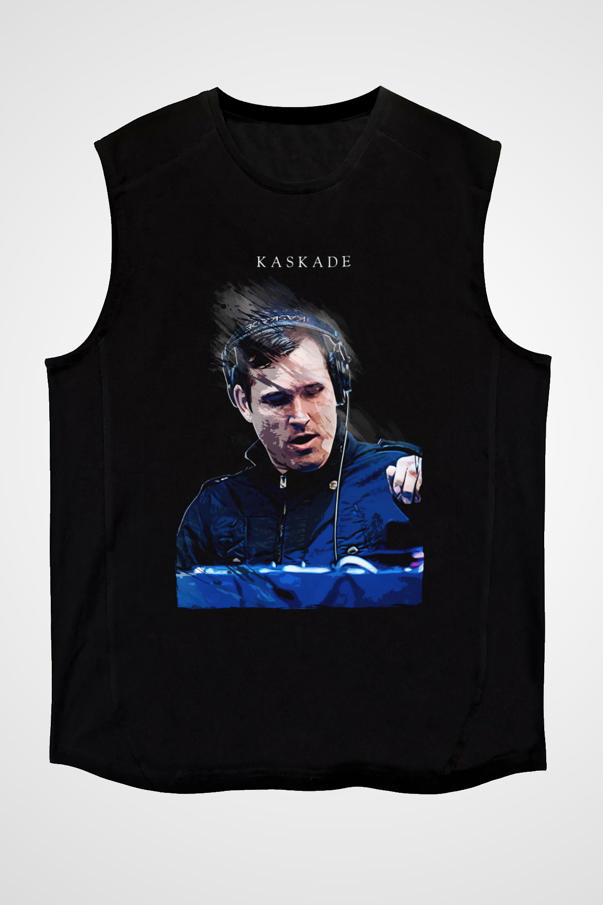 Kaskade Siyah Unisex Kolsuz Tişört