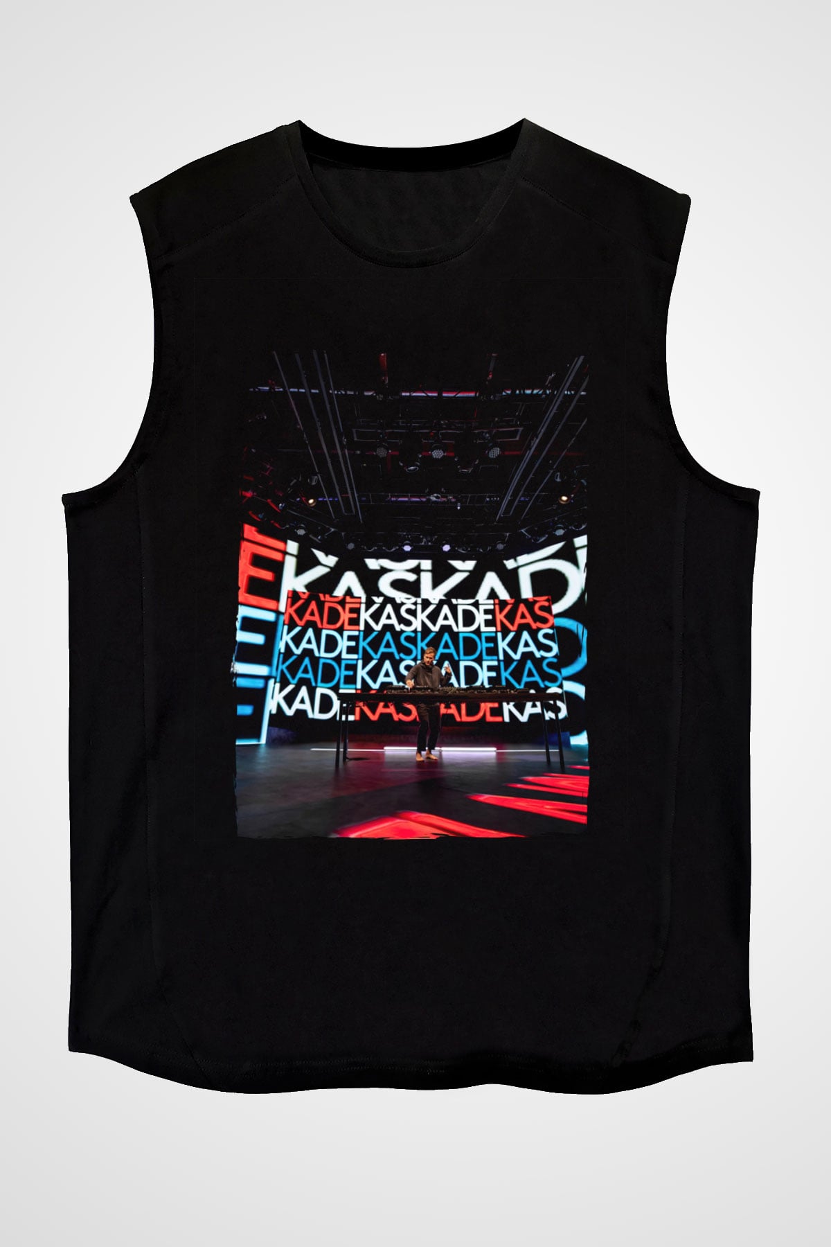 Kaskade Siyah Unisex Kolsuz Tişört