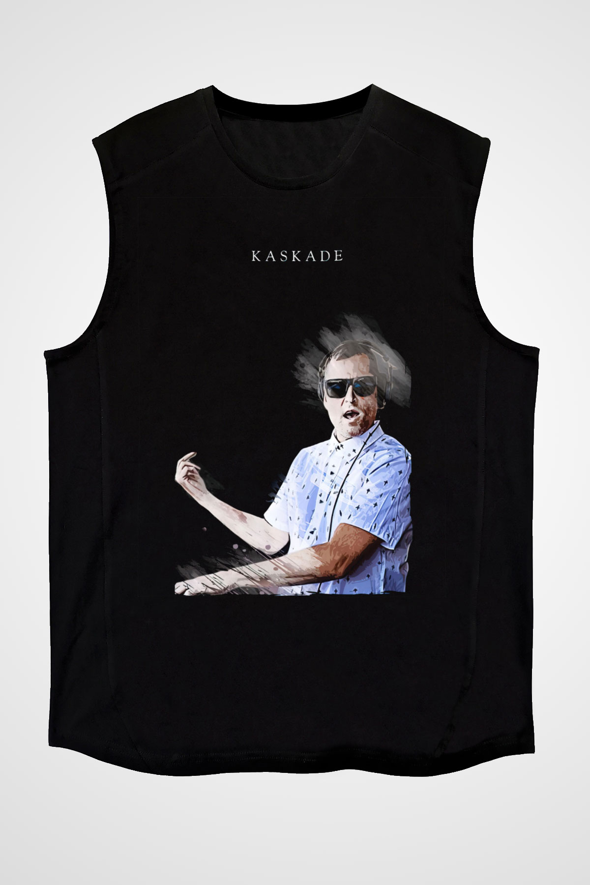 Kaskade Siyah Unisex Kolsuz Tişört