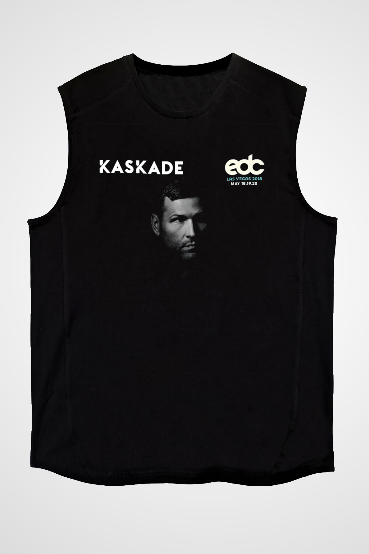 Kaskade Siyah Unisex Kolsuz Tişört