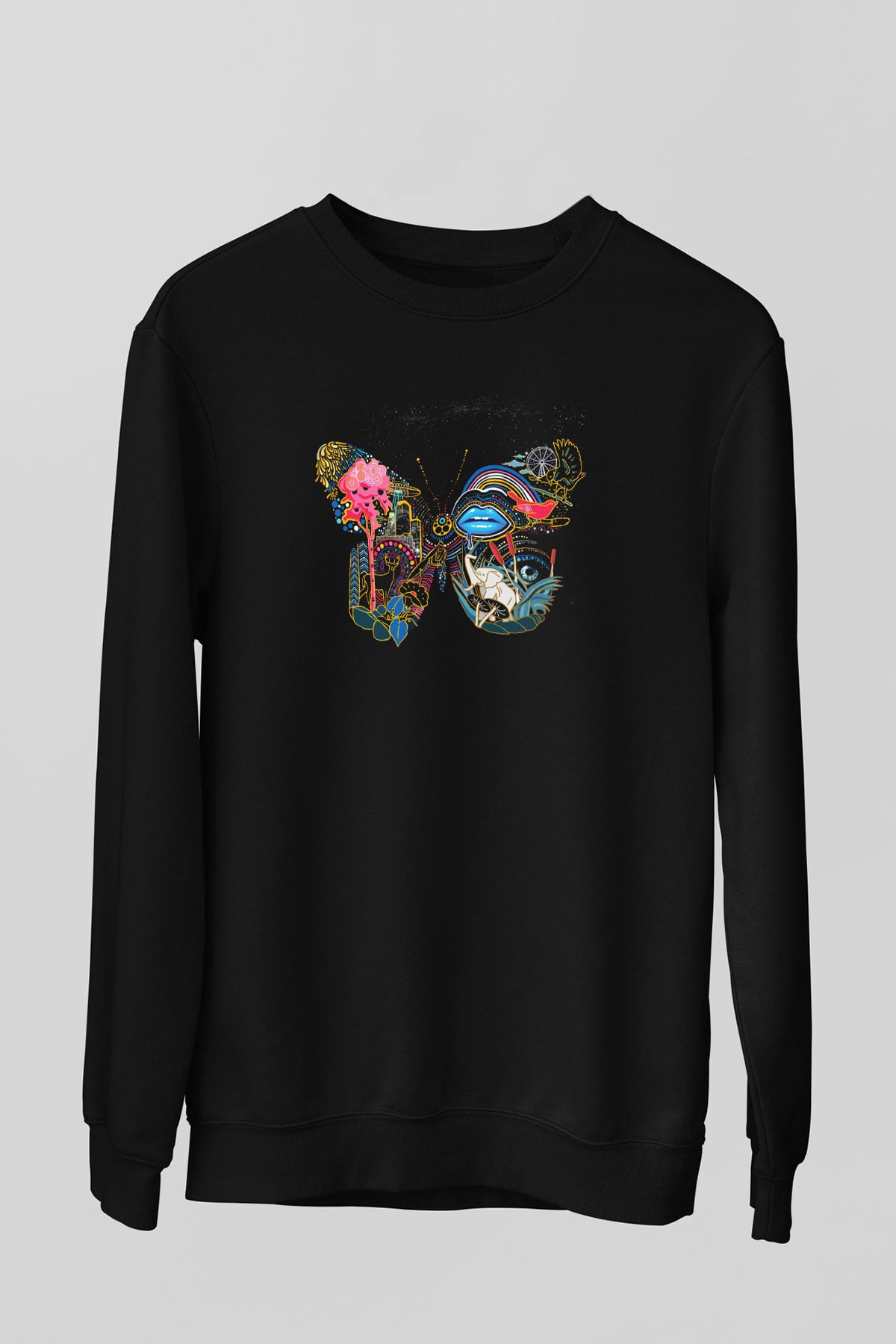 Kaskade Siyah Unisex Sweatshirt