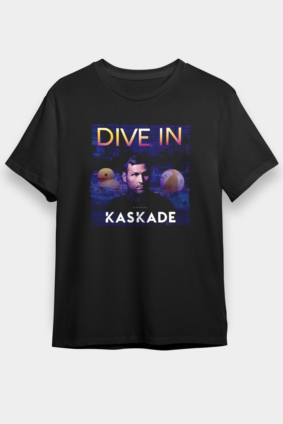 Kaskade Siyah Unisex Tişört T-Shirt - TişörtFabrikası