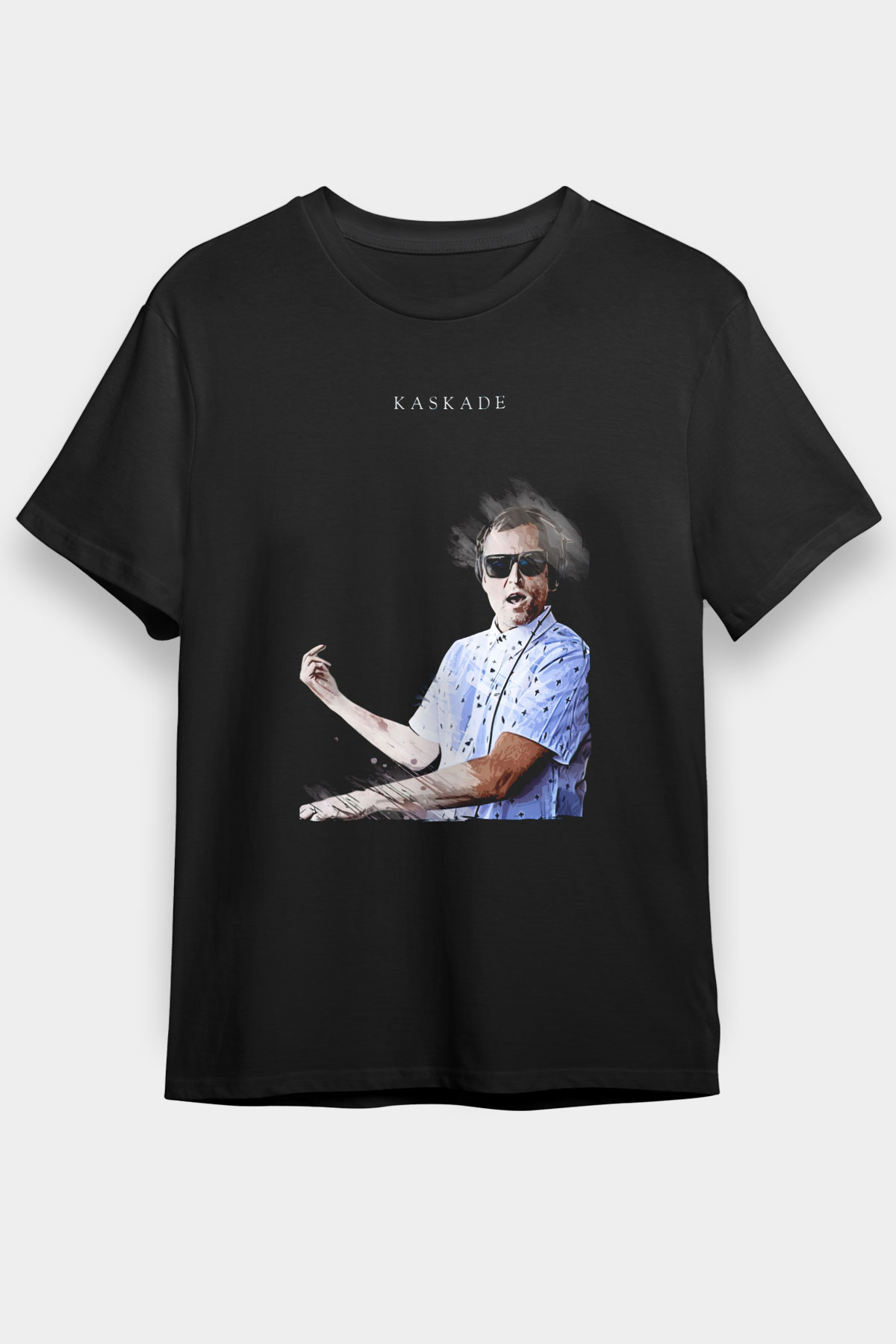 Kaskade Siyah Unisex Tişört T-Shirt - TişörtFabrikası