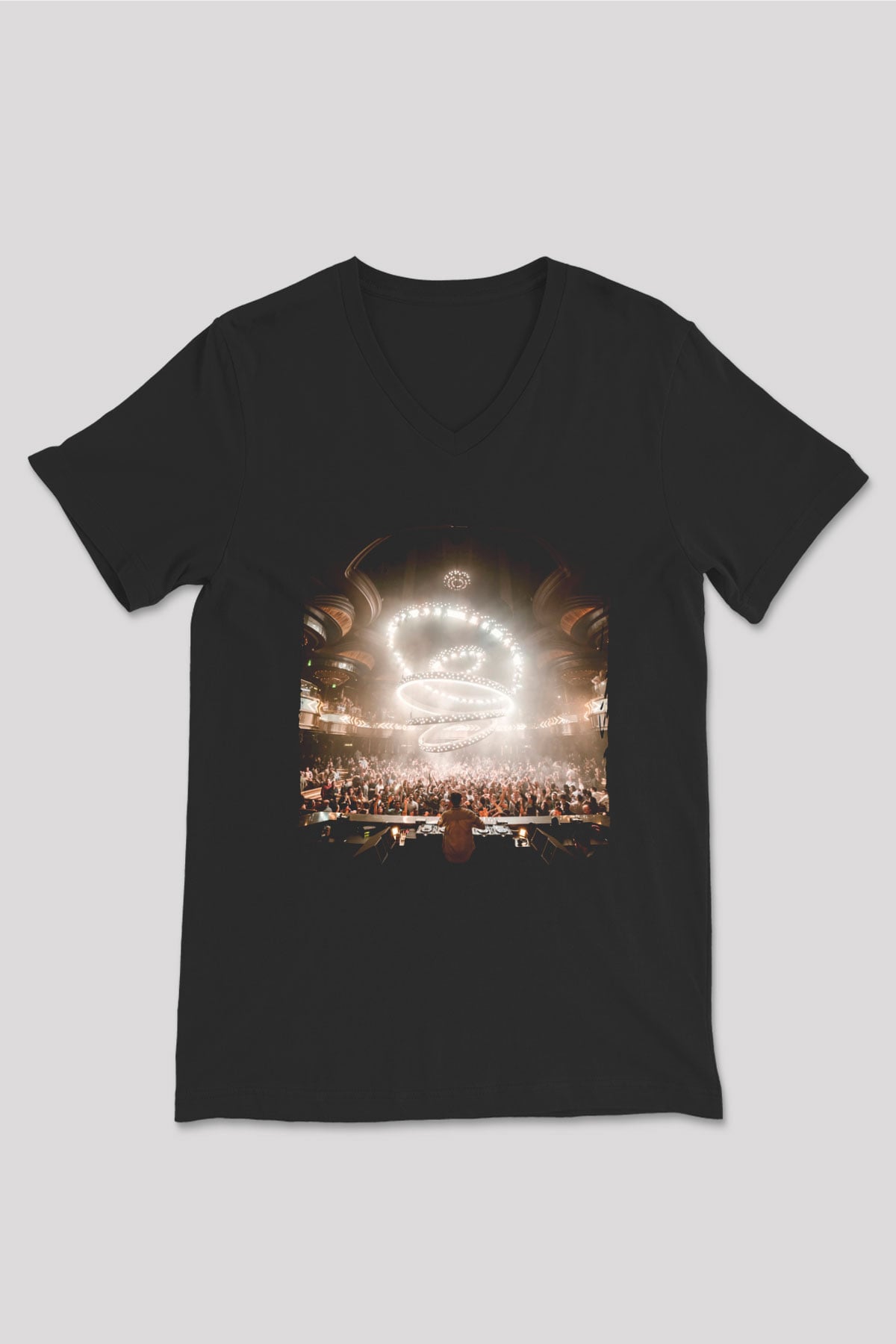 Kaskade Siyah Unisex V Yaka Tişört