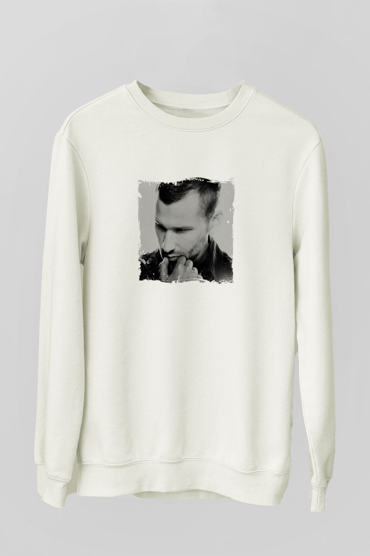 KaskadeBaskılı Beyaz Sweatshirt