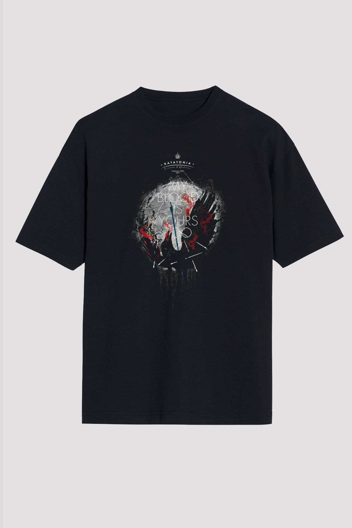 Katatonia Siyah Unisex Oversize Tişört T-Shirt