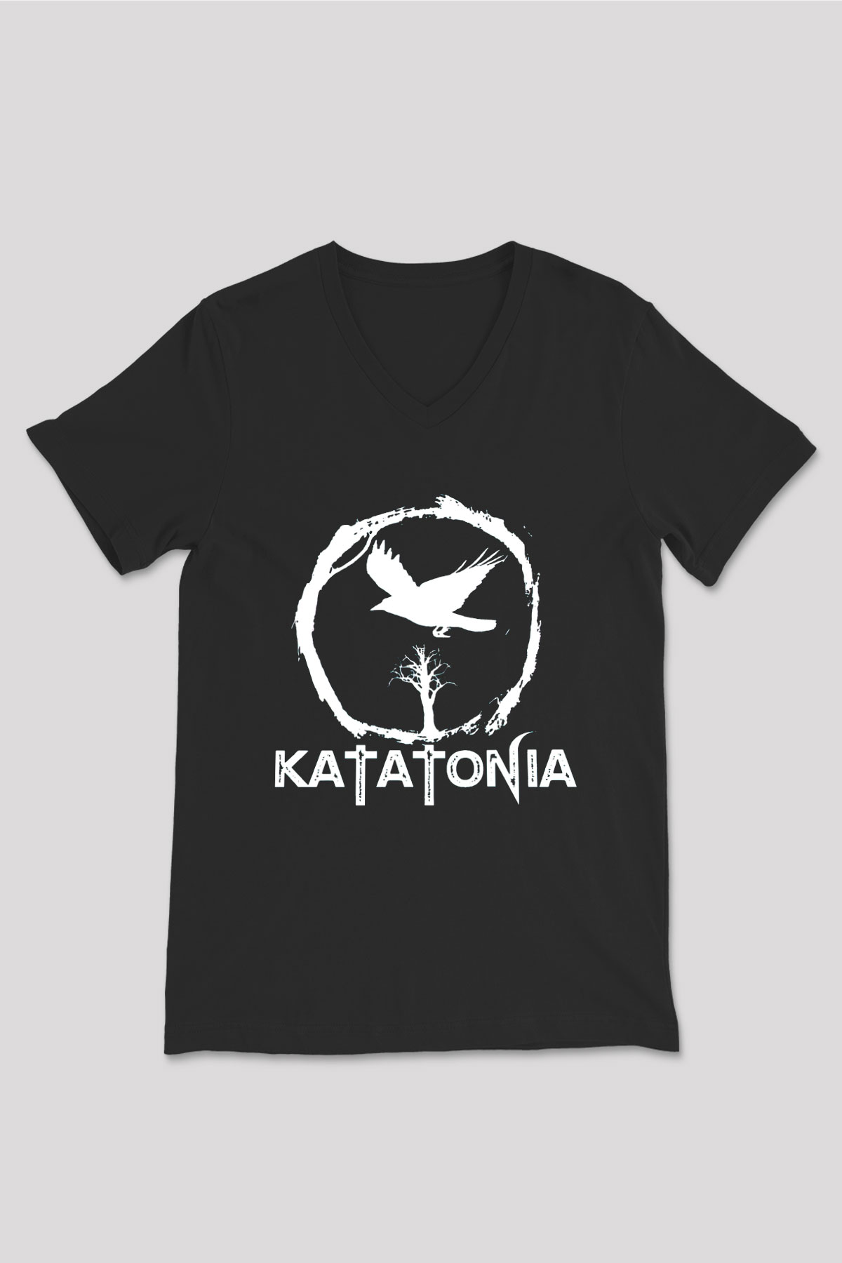 Katatonia Siyah Unisex V Yaka Tişört