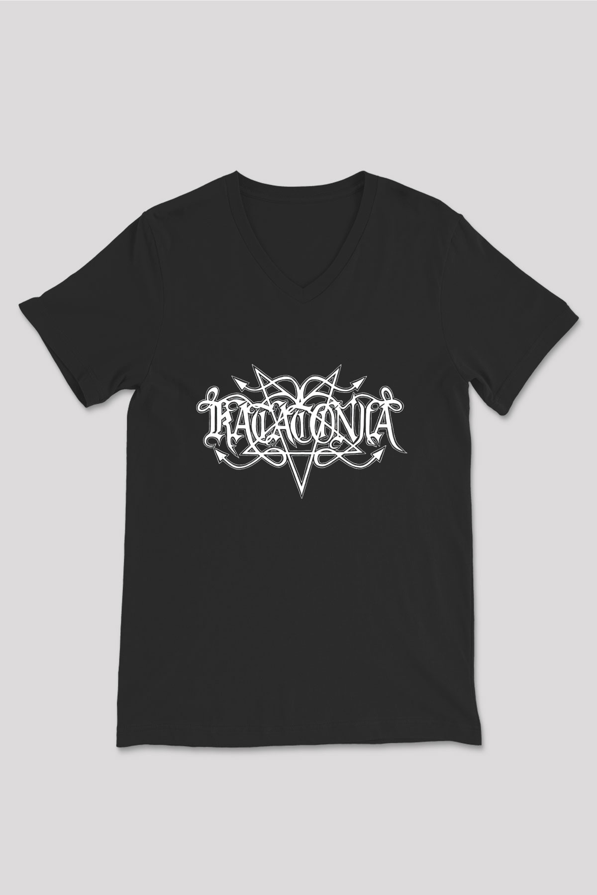 Katatonia Siyah Unisex V Yaka Tişört T-Shirt
