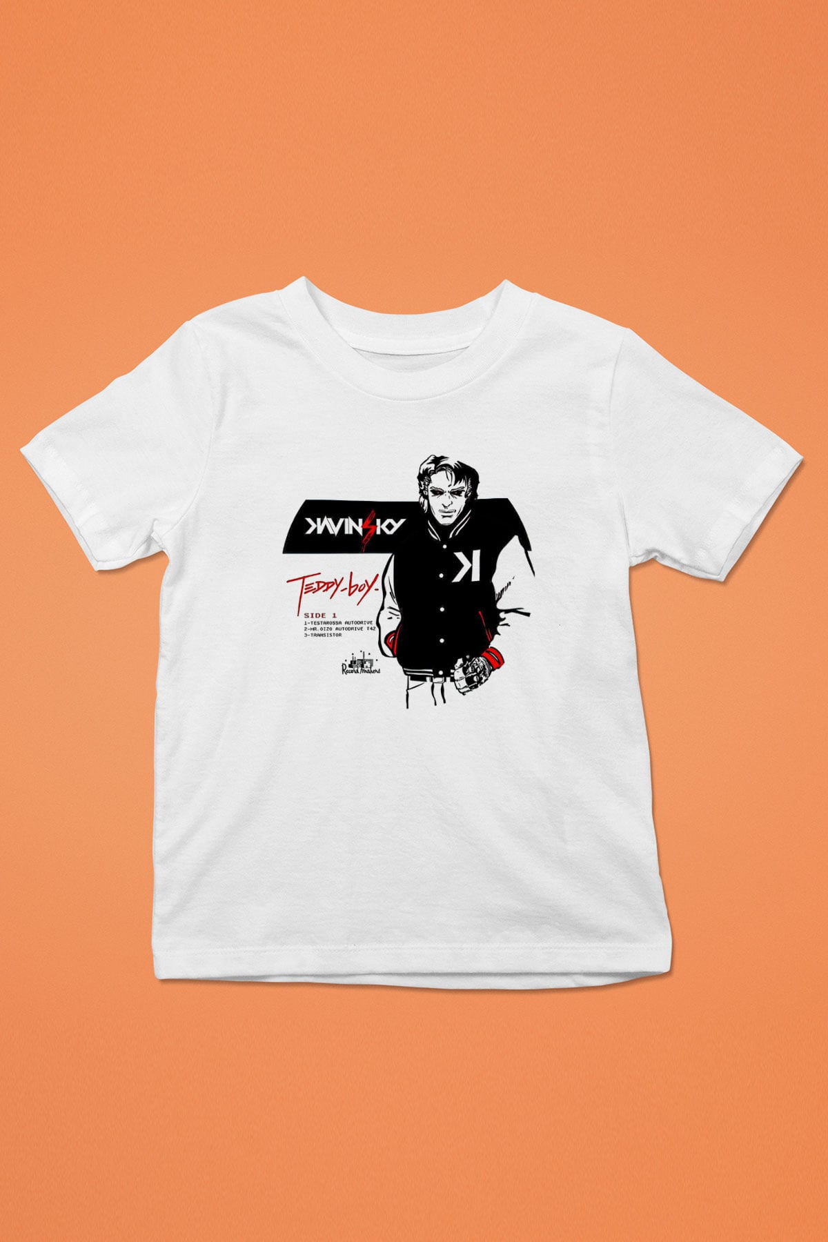 Kavinsky Baskılı Beyaz Unisex Beyaz Çocuk Tişört - Tshirt