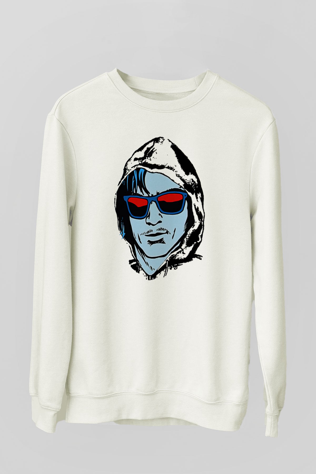 Kavinsky Baskılı Beyaz Unisex Sweatshirt