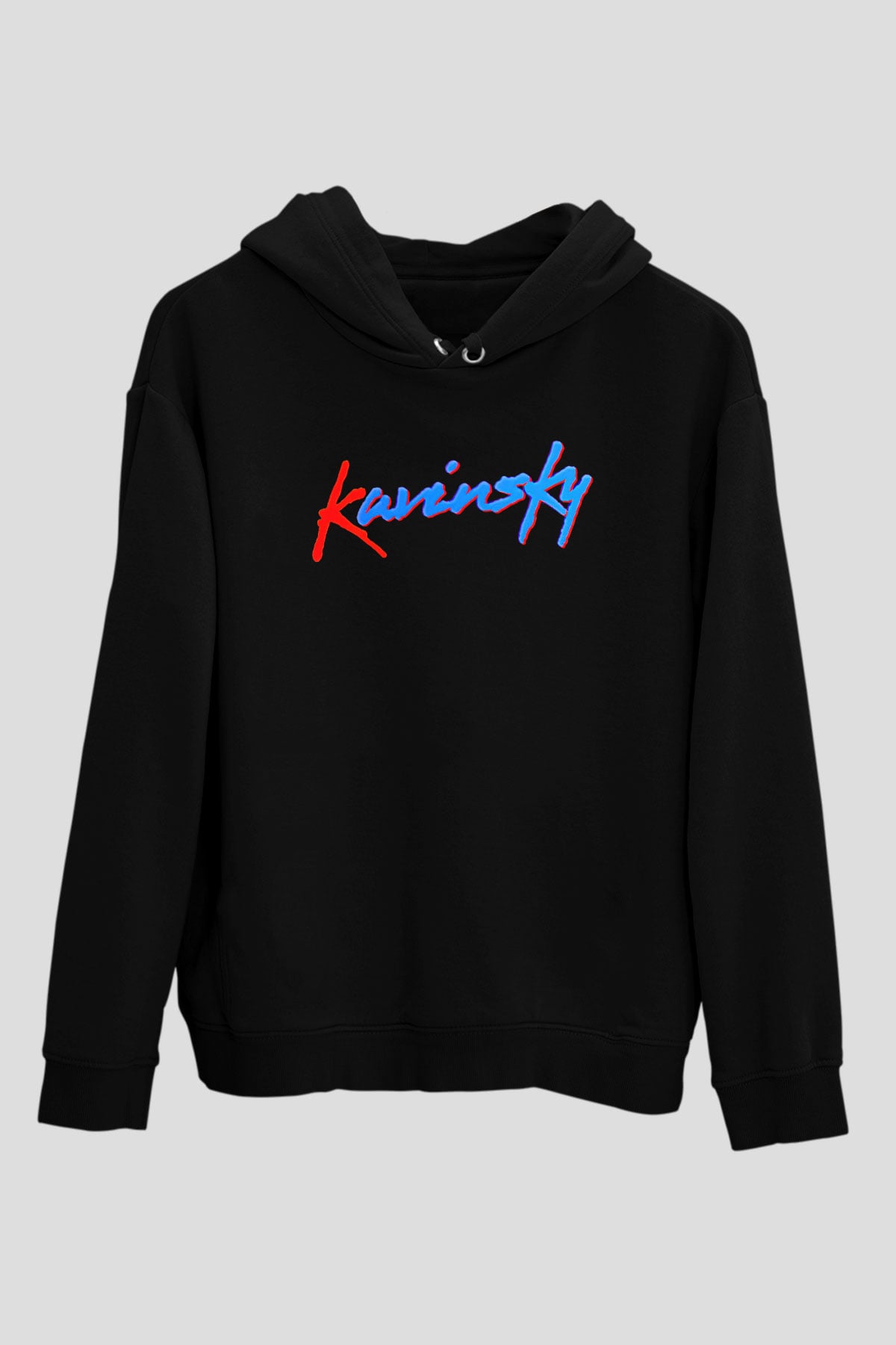 Kavinsky Baskılı Unisex Siyah Hoodie