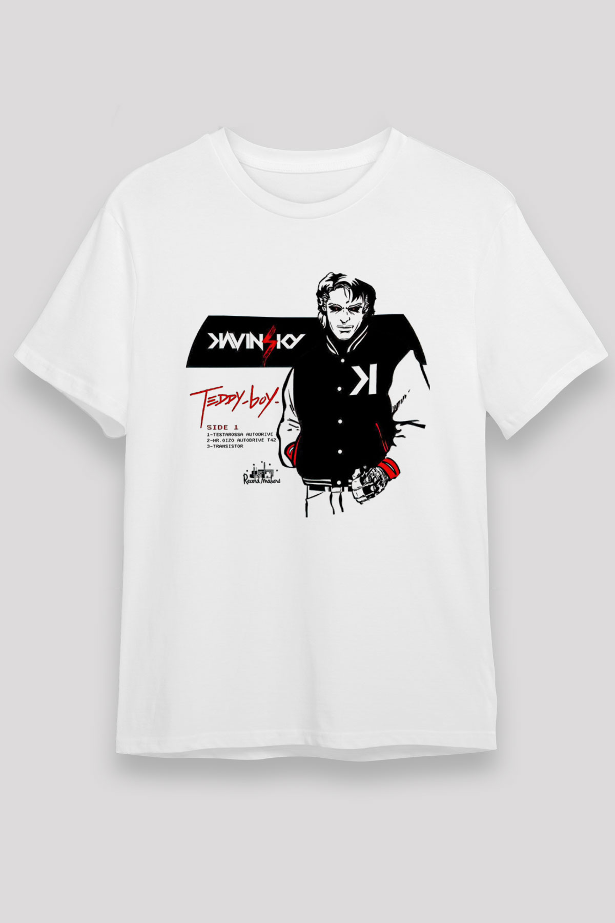 Kavinsky Unisex Baskılı Beyaz Tişört - Tshirt