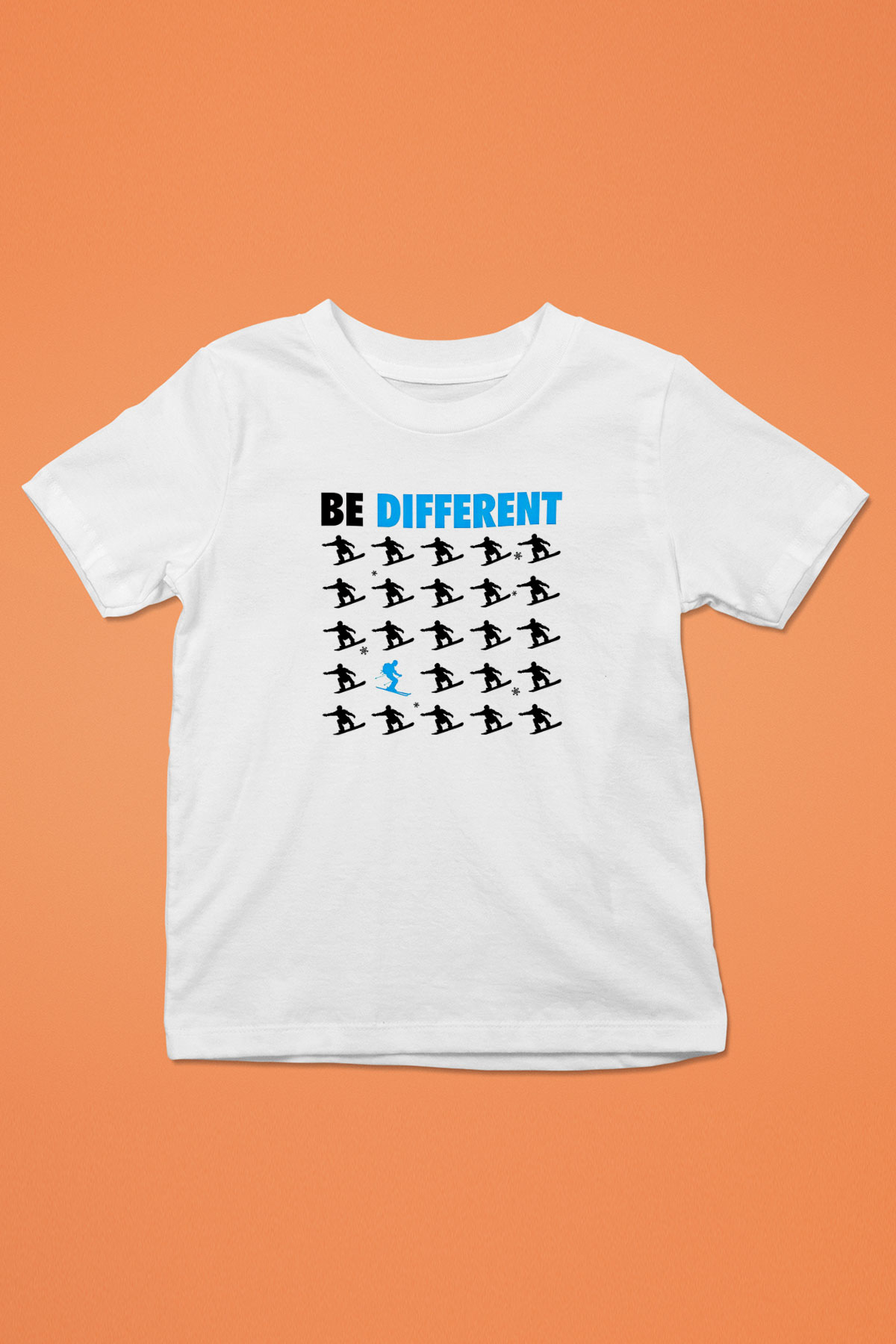 Kayak Baskılı Unisex Beyaz Çocuk Tişört - Tshirt