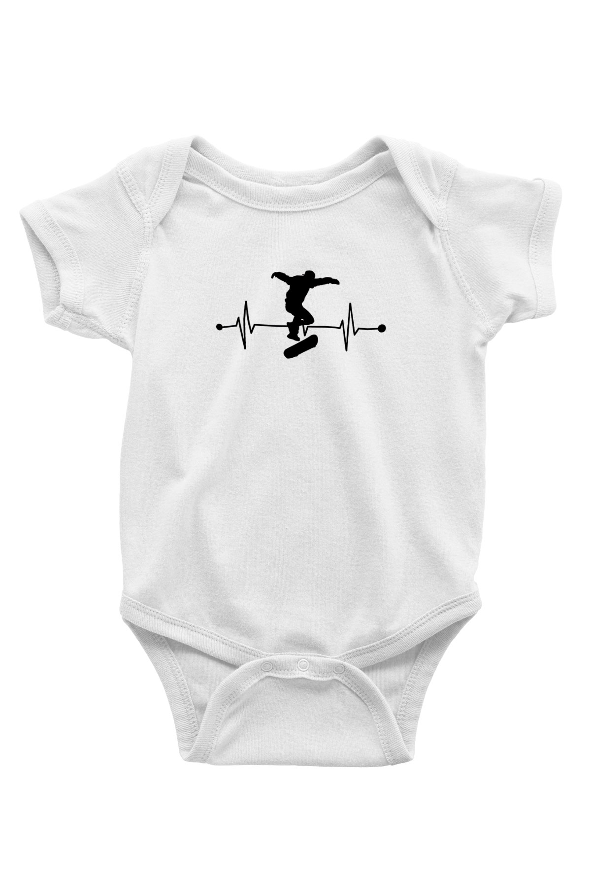 Kaykay Baskılı Beyaz Bebek Body - Zıbın