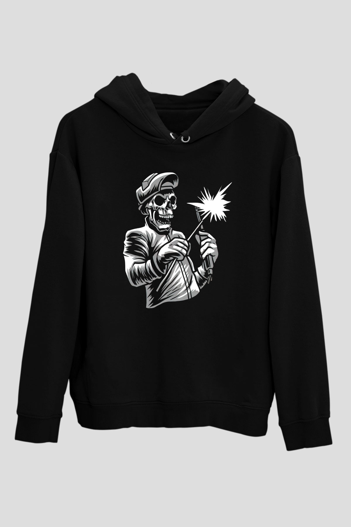 Kaynakçı İskeletSiyah  Unisex Hoodie