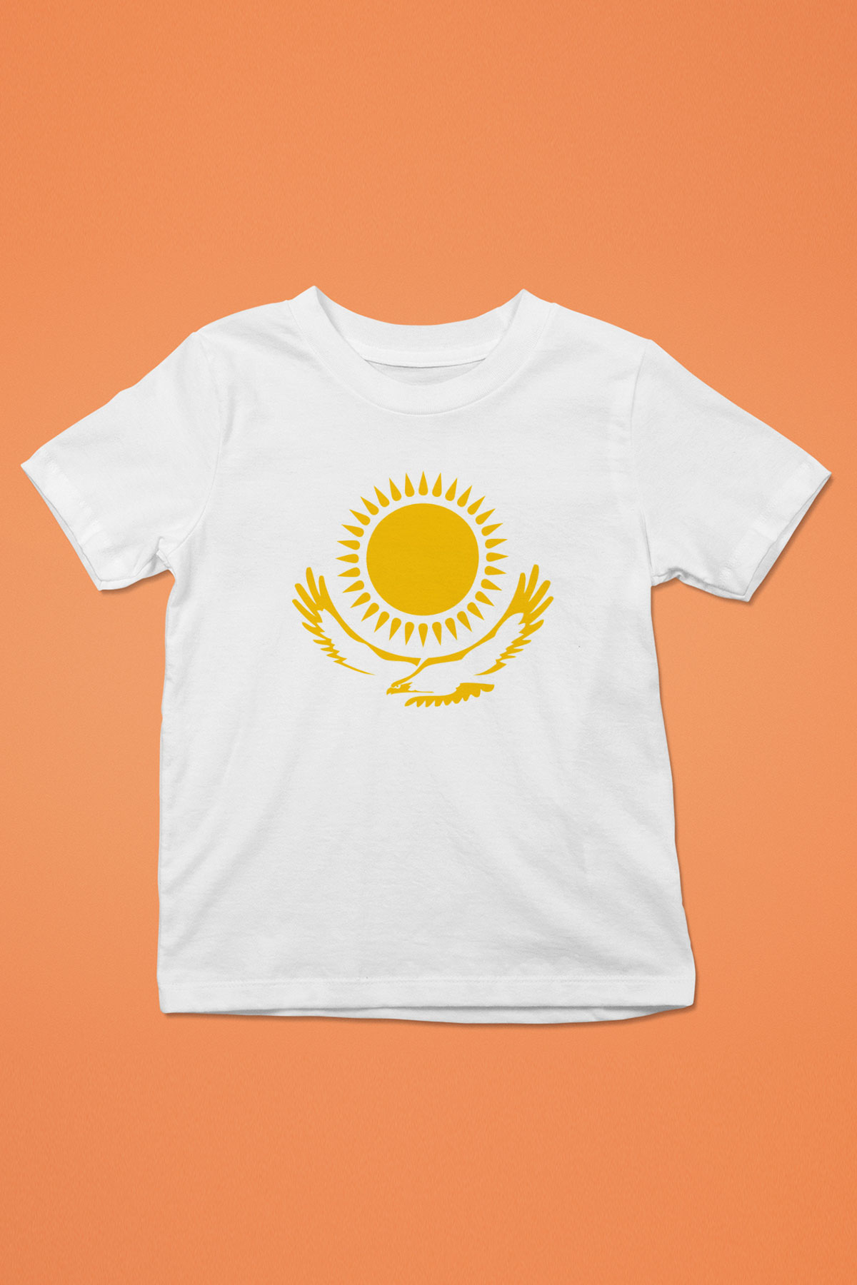 Kazakistan Baskılı Beyaz Unisex Çocuk Tişört