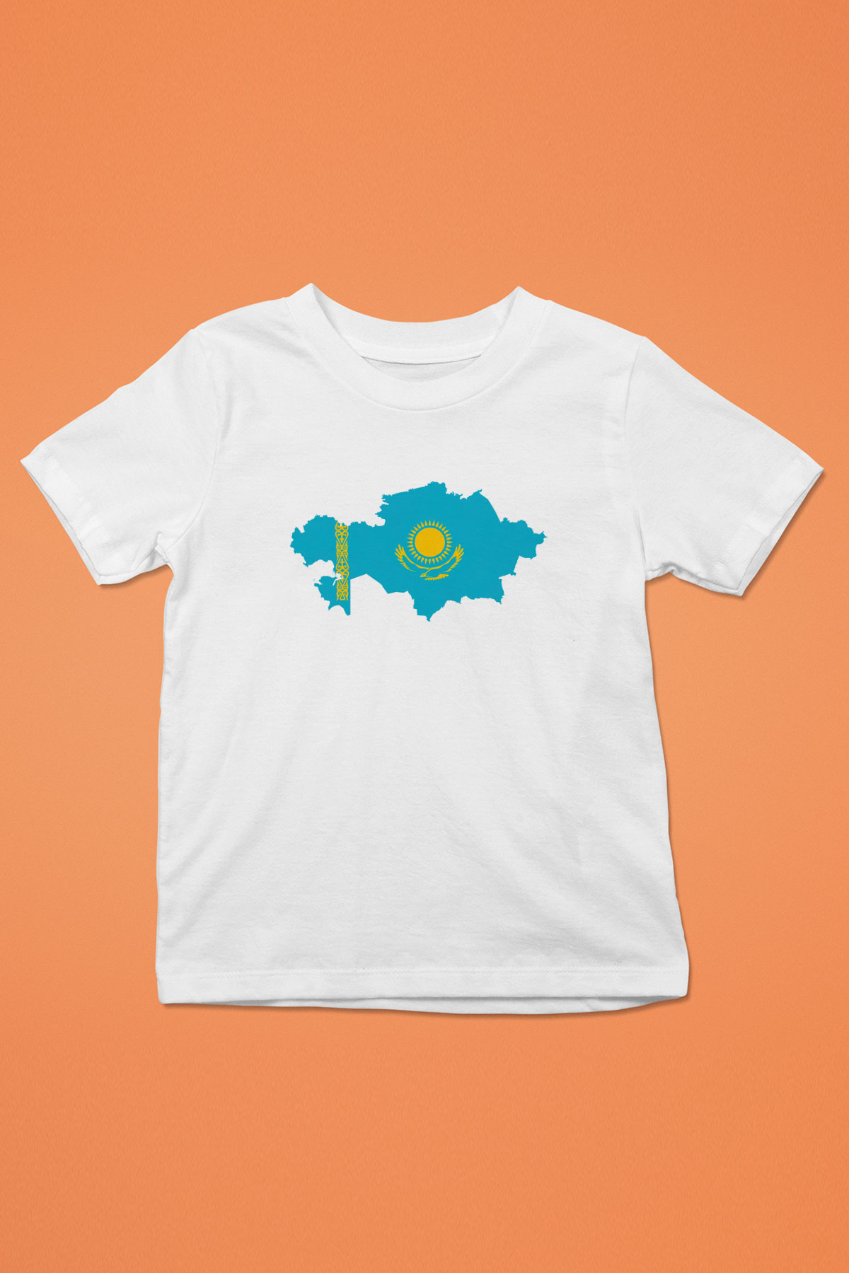 Kazakistan Baskılı Beyaz Unisex Çocuk Tişört