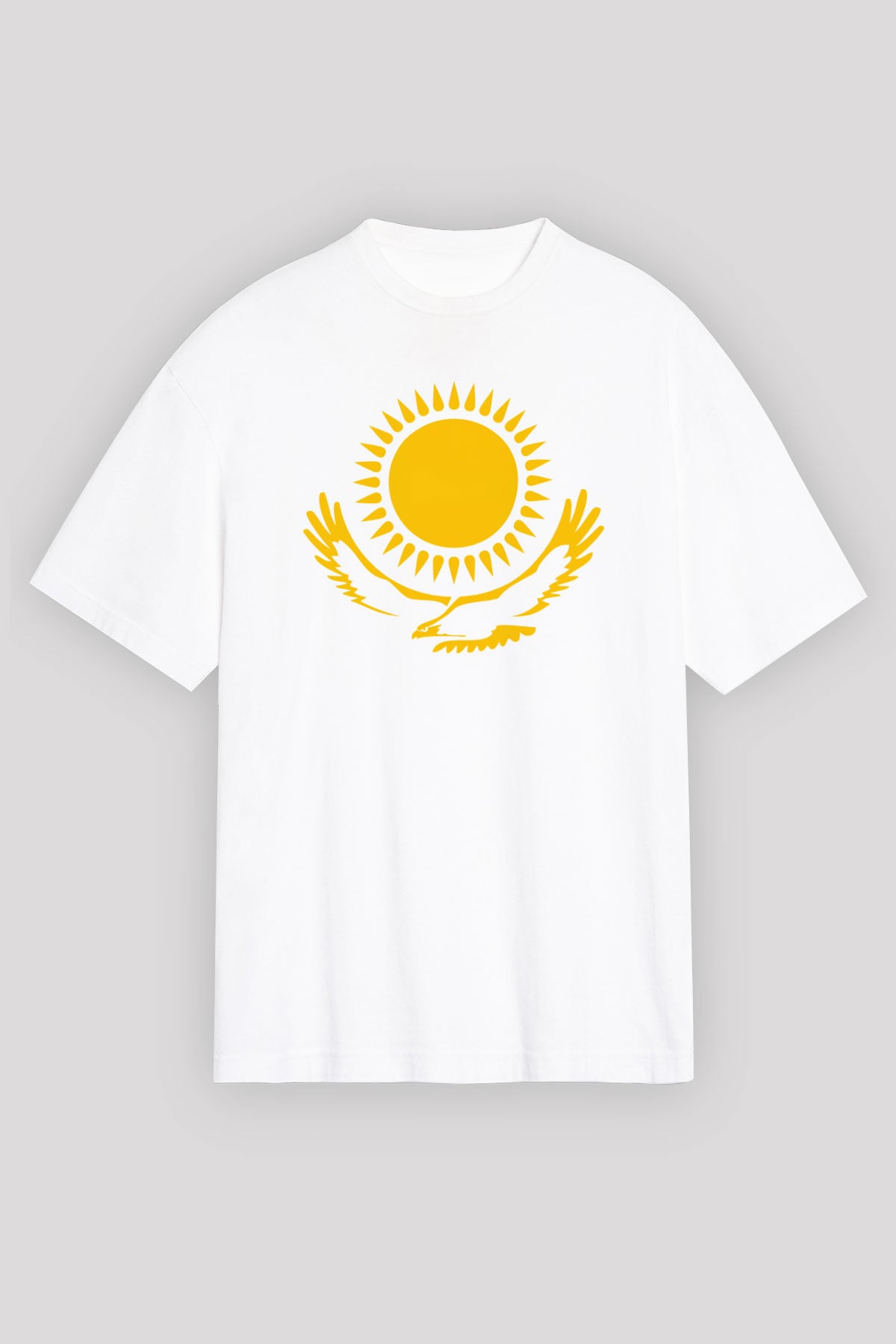 Kazakistan Beyaz Unisex Oversize Tişört T-Shirt