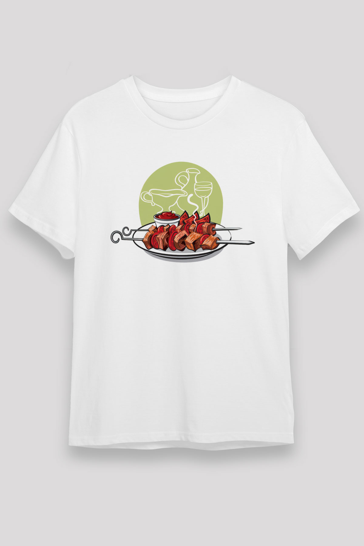 Kebapçı Beyaz Unisex Tişört T-Shirt - TişörtFabrikası