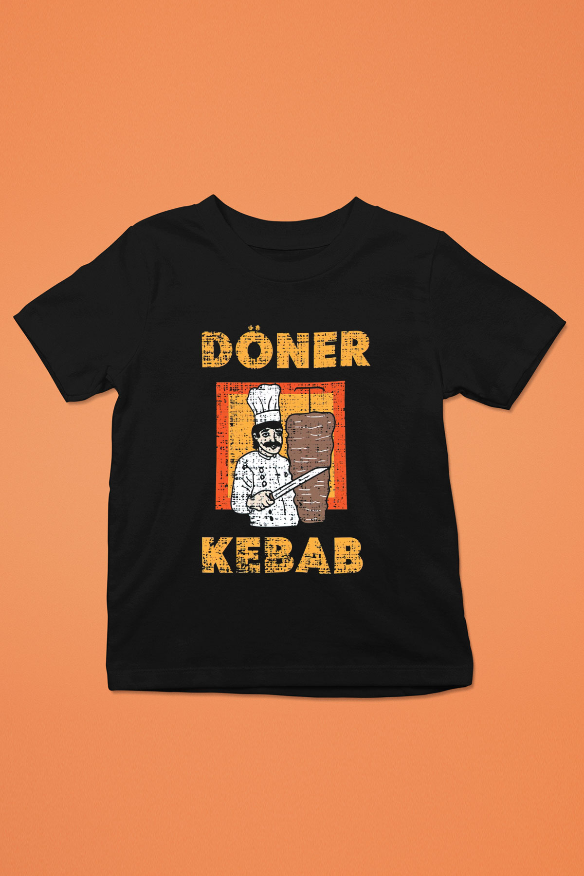 Kebapçı Siyah Unisex Çocuk Tişört
