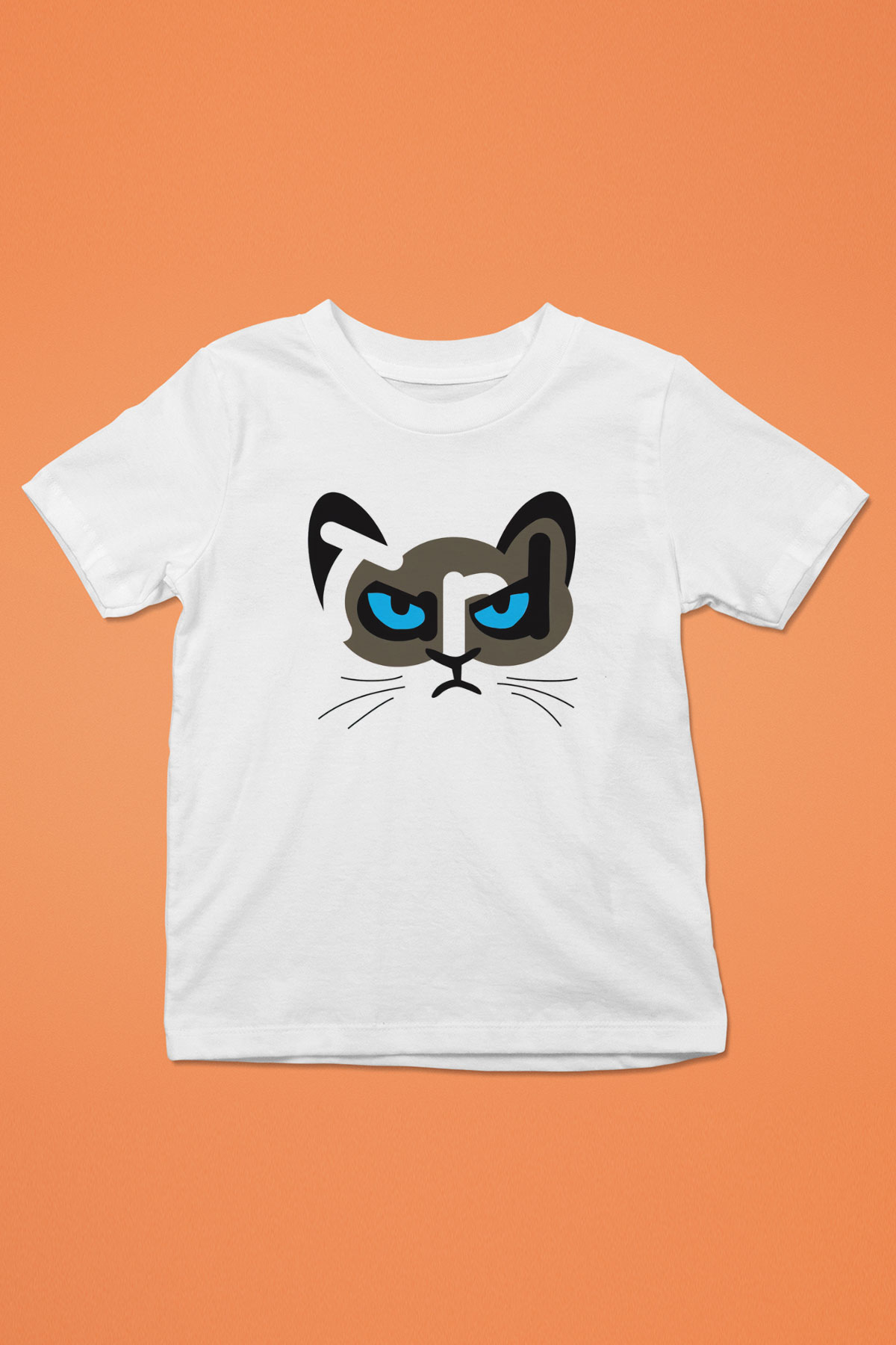 Kedi Baskılı Beyaz Unisex Çocuk Tişört