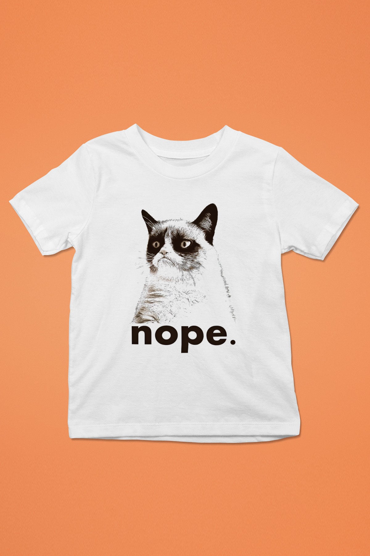 Kedi Baskılı Beyaz Unisex Çocuk Tişört