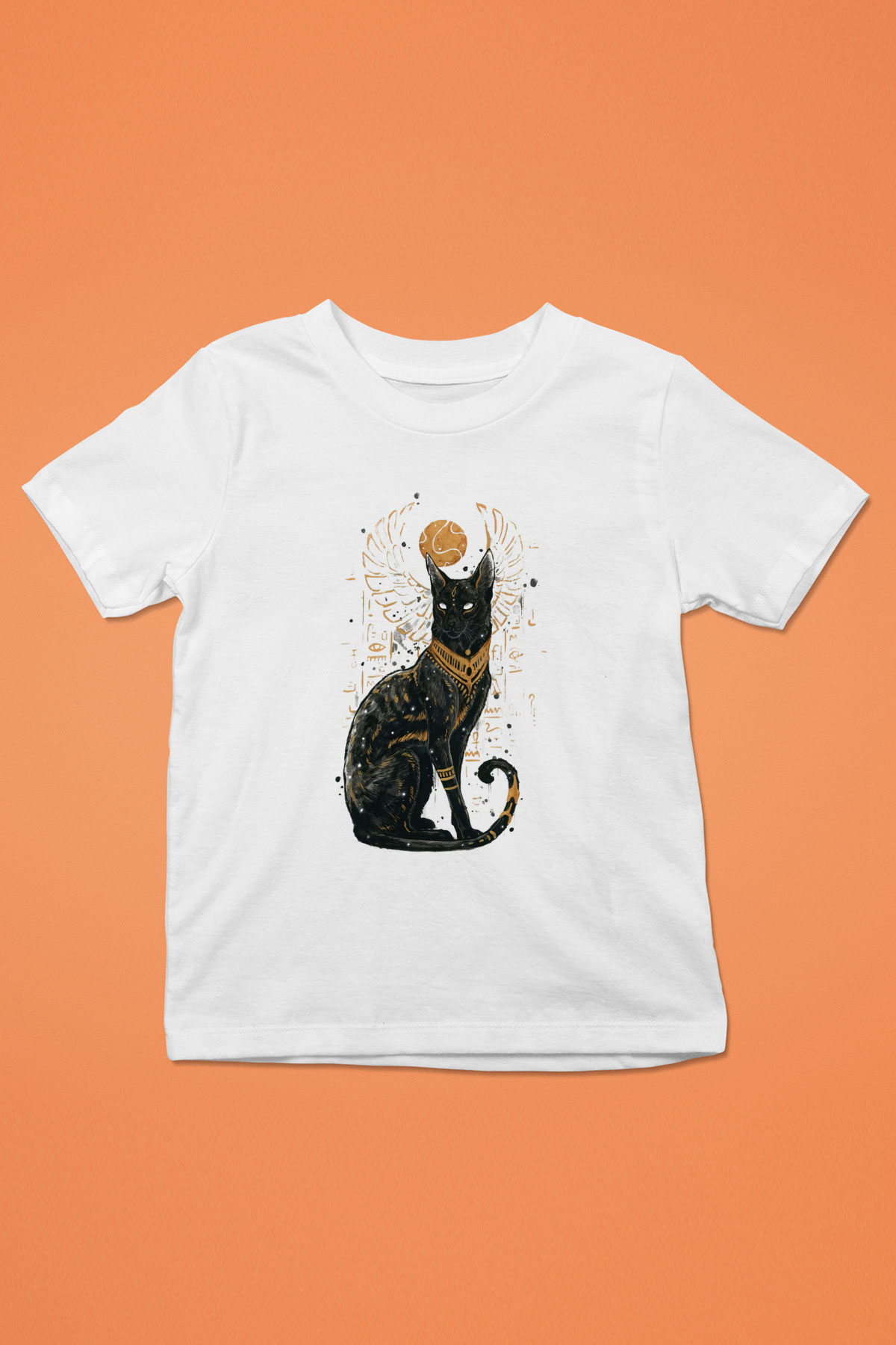 Kedi Beyaz Unisex Çocuk Tişört