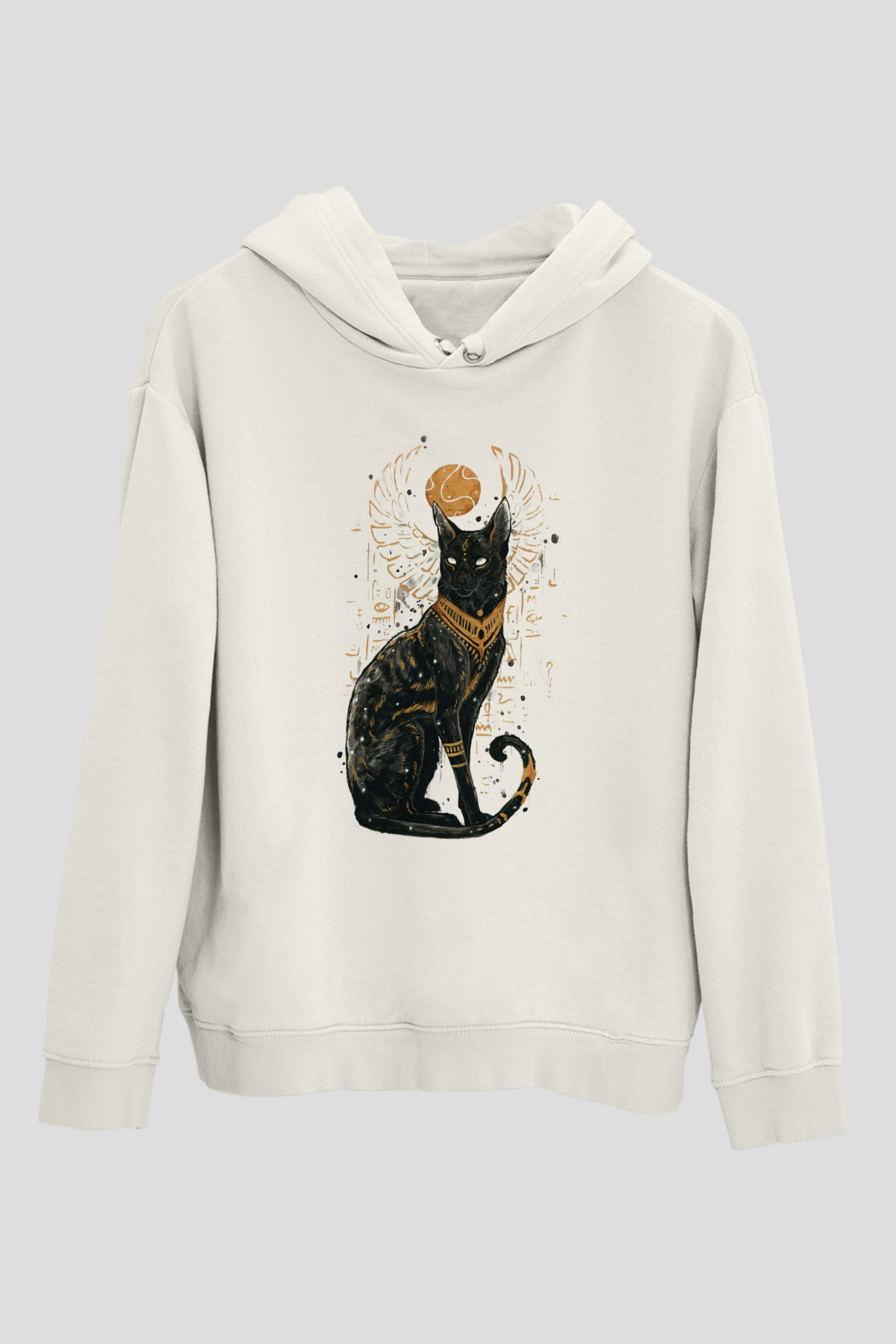 Kedi Beyaz Unisex Hoodie