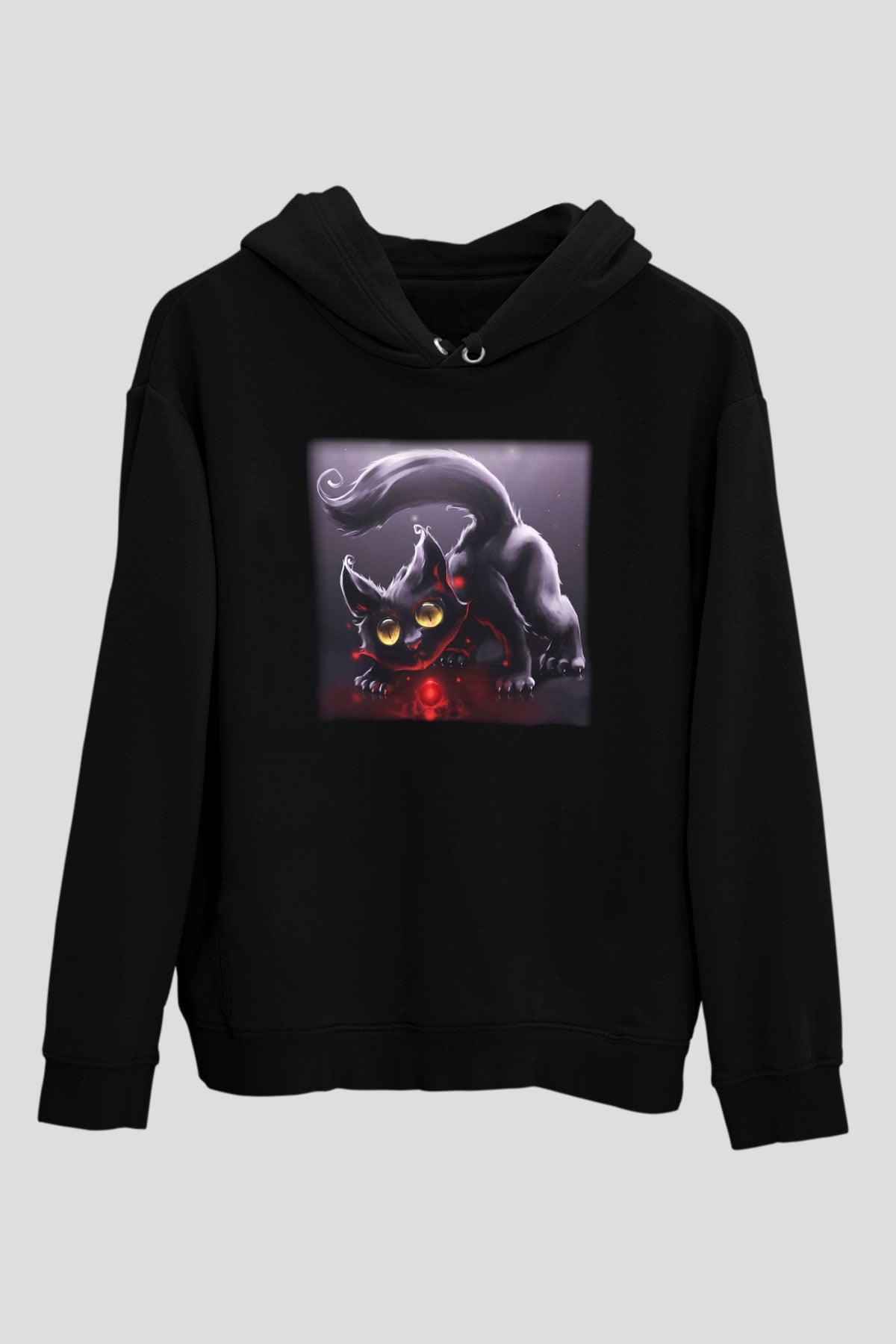 Kedi Siyah Unisex Hoodie