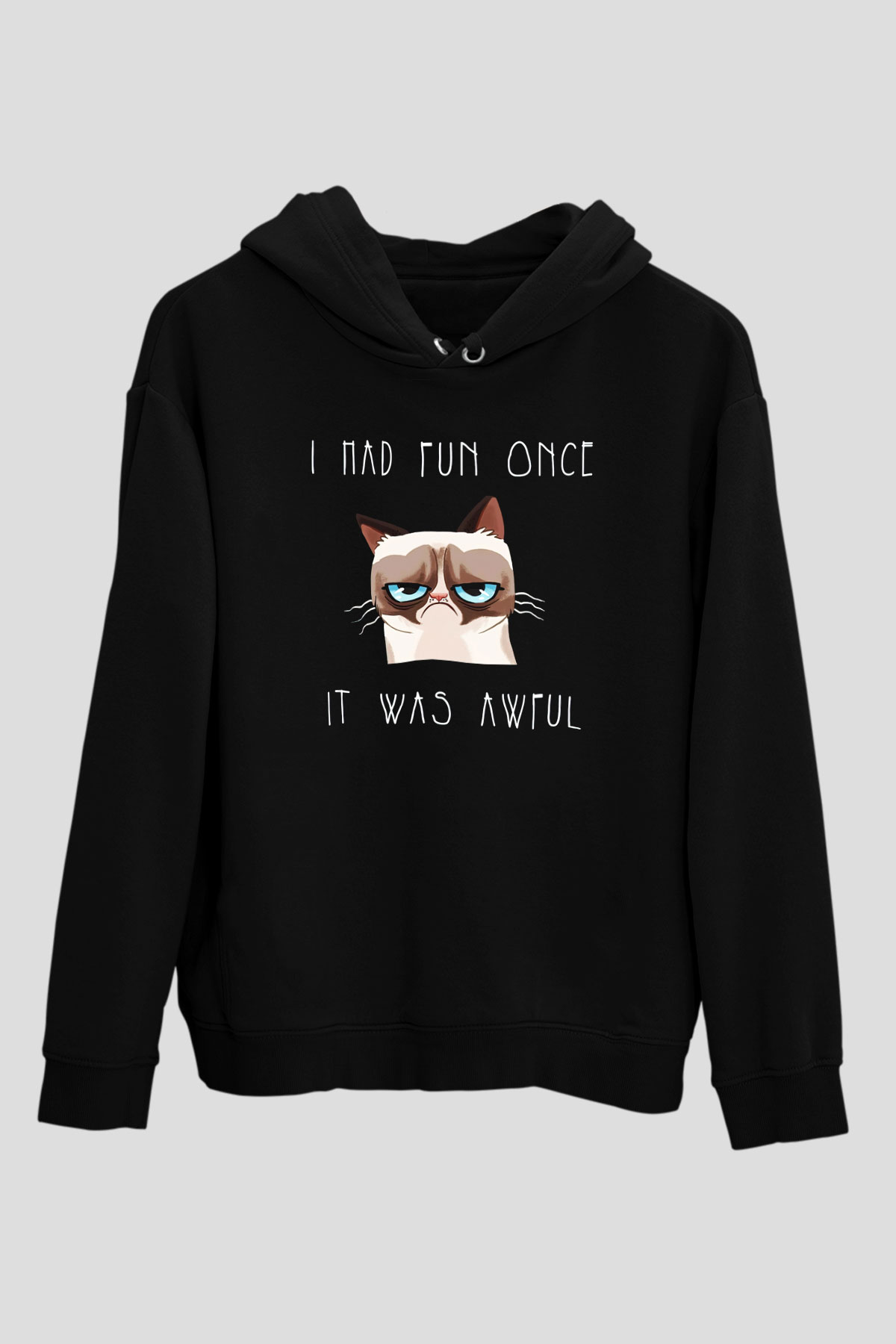 Kedi Siyah Unisex Hoodie