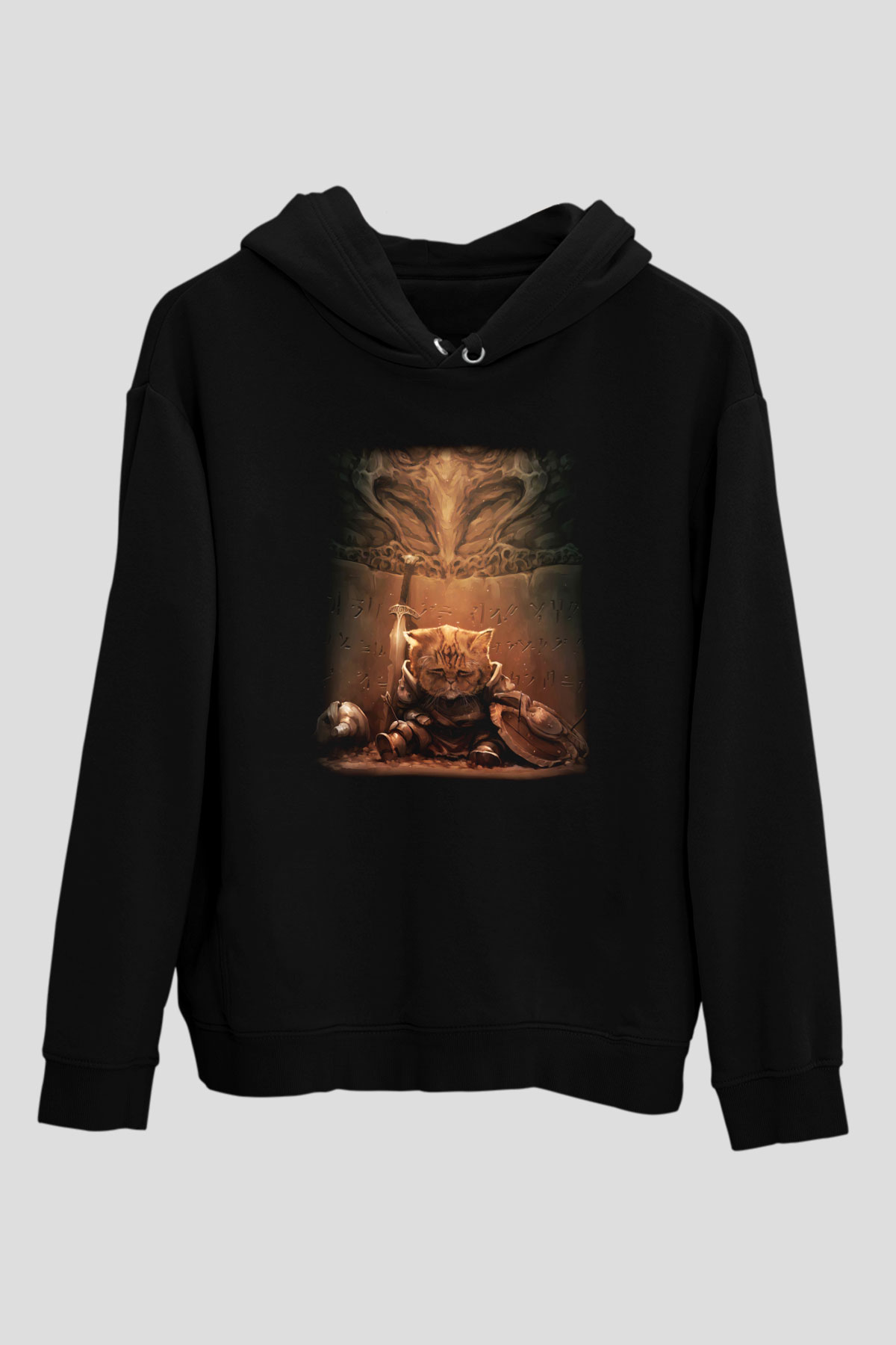 Kedi Siyah Unisex Hoodie