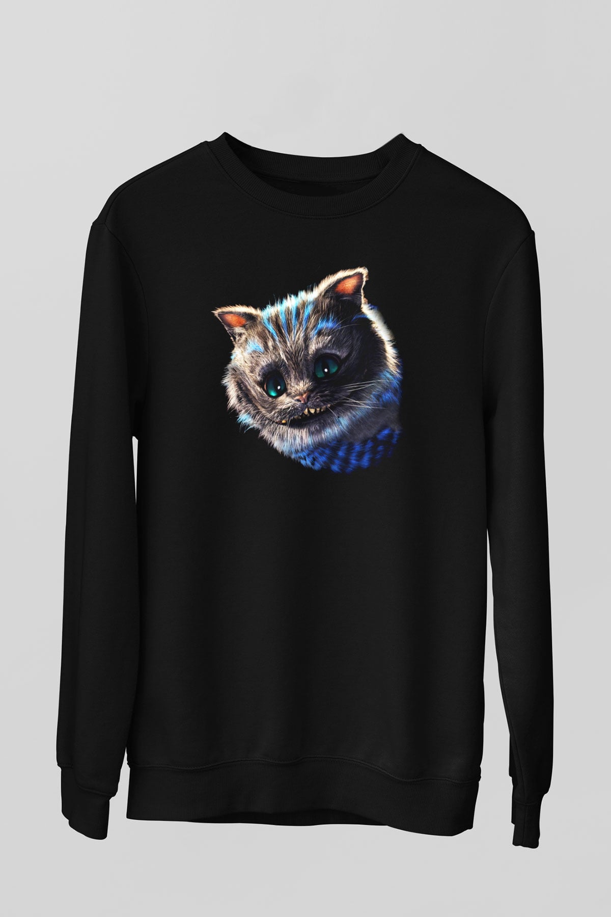Kedi Siyah Unisex Sweatshirt