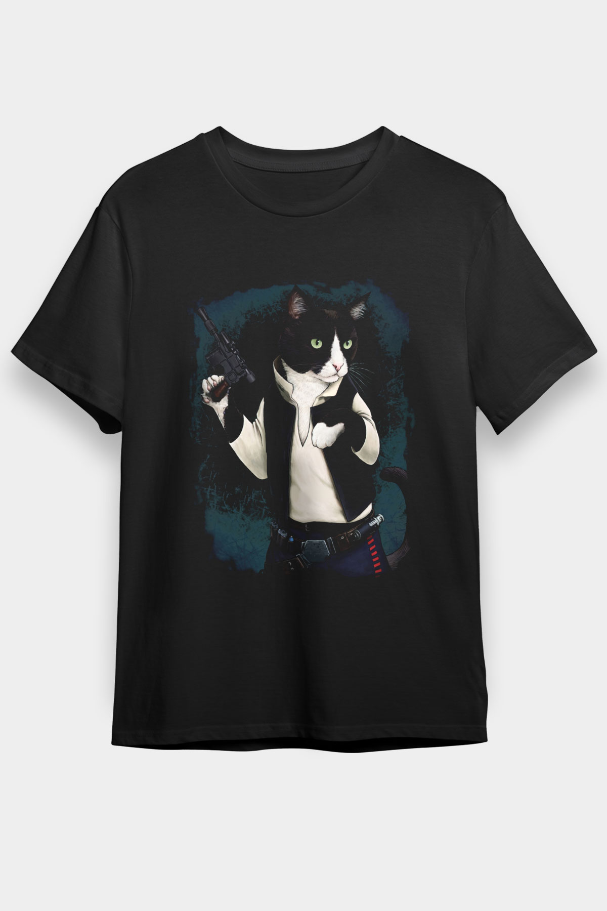 Kedi Siyah Unisex Tişört T-Shirt - TişörtFabrikası