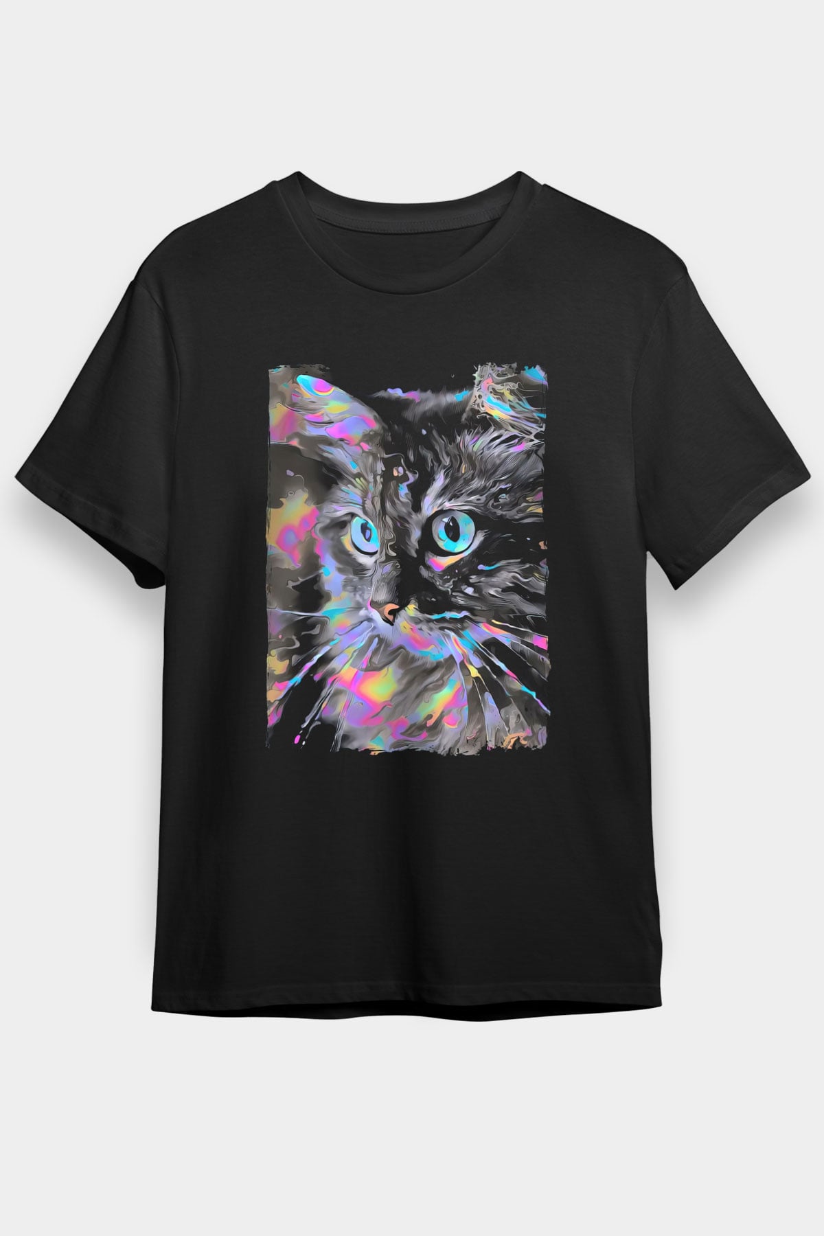 Kedi Siyah Unisex Tişört T-Shirt - TişörtFabrikası