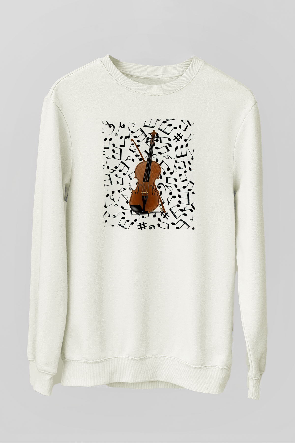 Kemancı Beyaz Unisex Sweatshirt