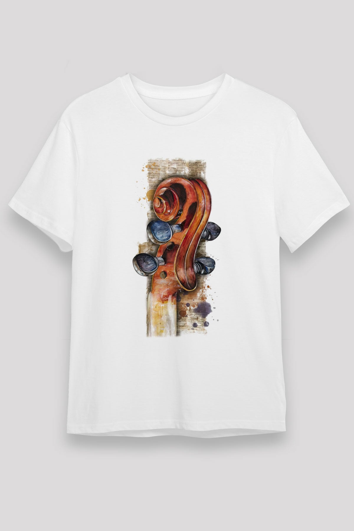 Kemancı Beyaz Unisex Tişört T-Shirt - TişörtFabrikası