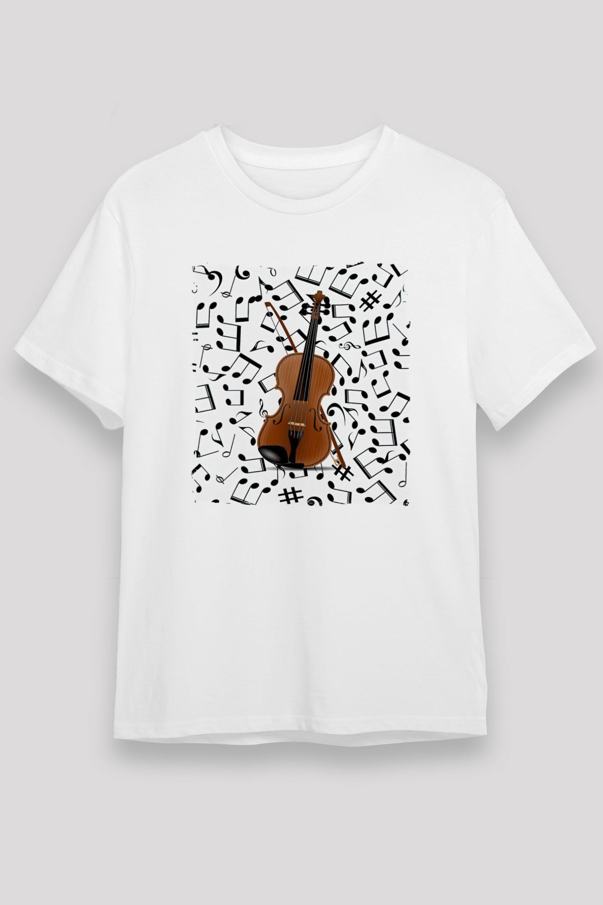 Kemancı Beyaz Unisex Tişört T-Shirt - TişörtFabrikası
