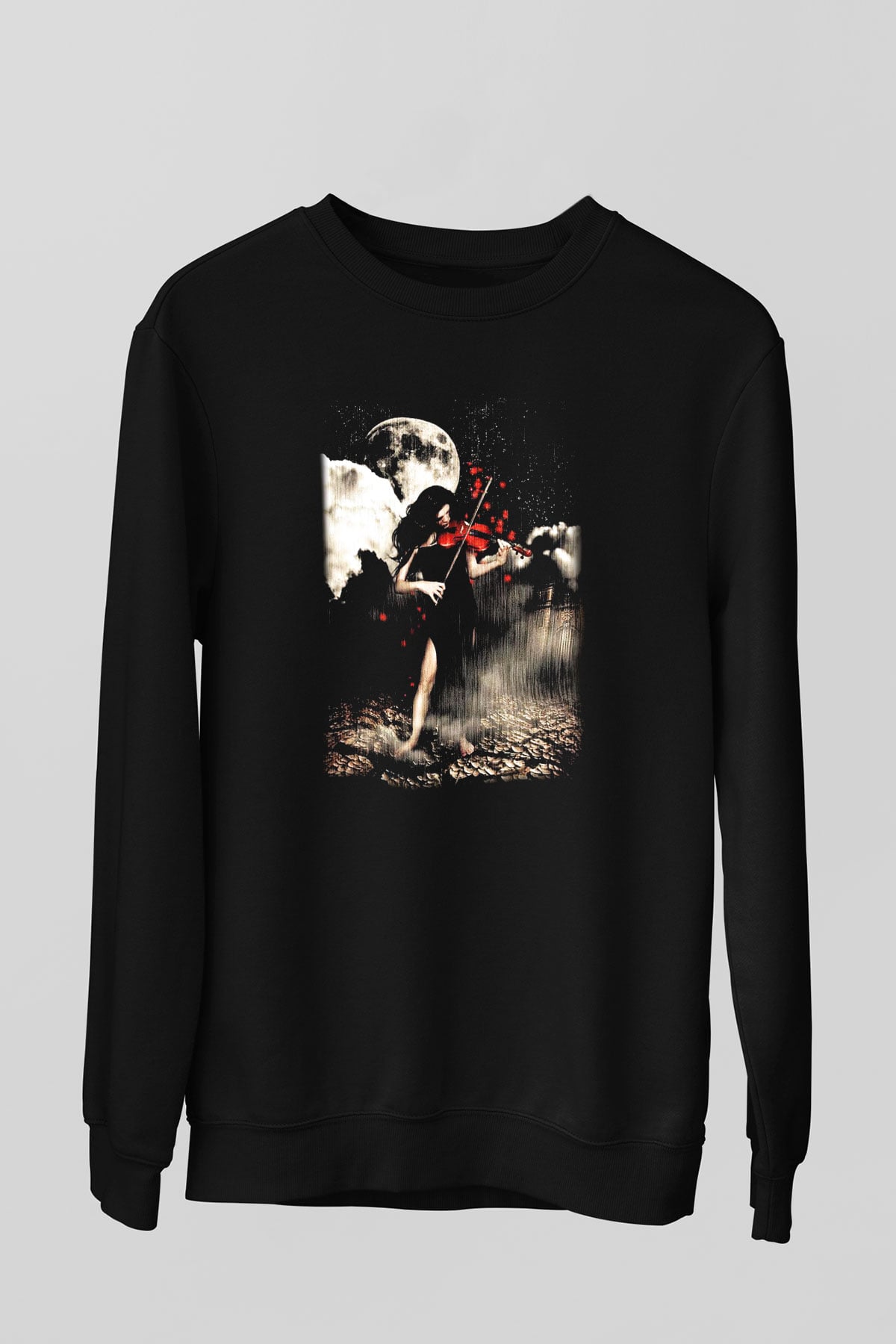 Kemancı Siyah Unisex Sweatshirt