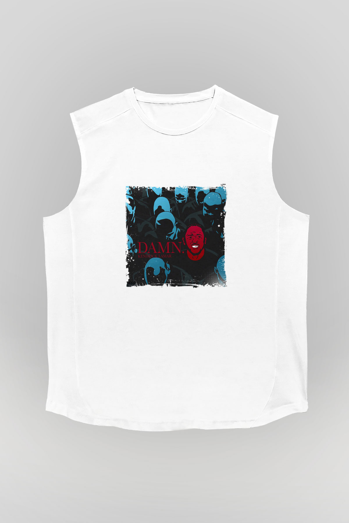 Kendrick Lamar Baskılı Unisex Beyaz Kolsuz Tişört