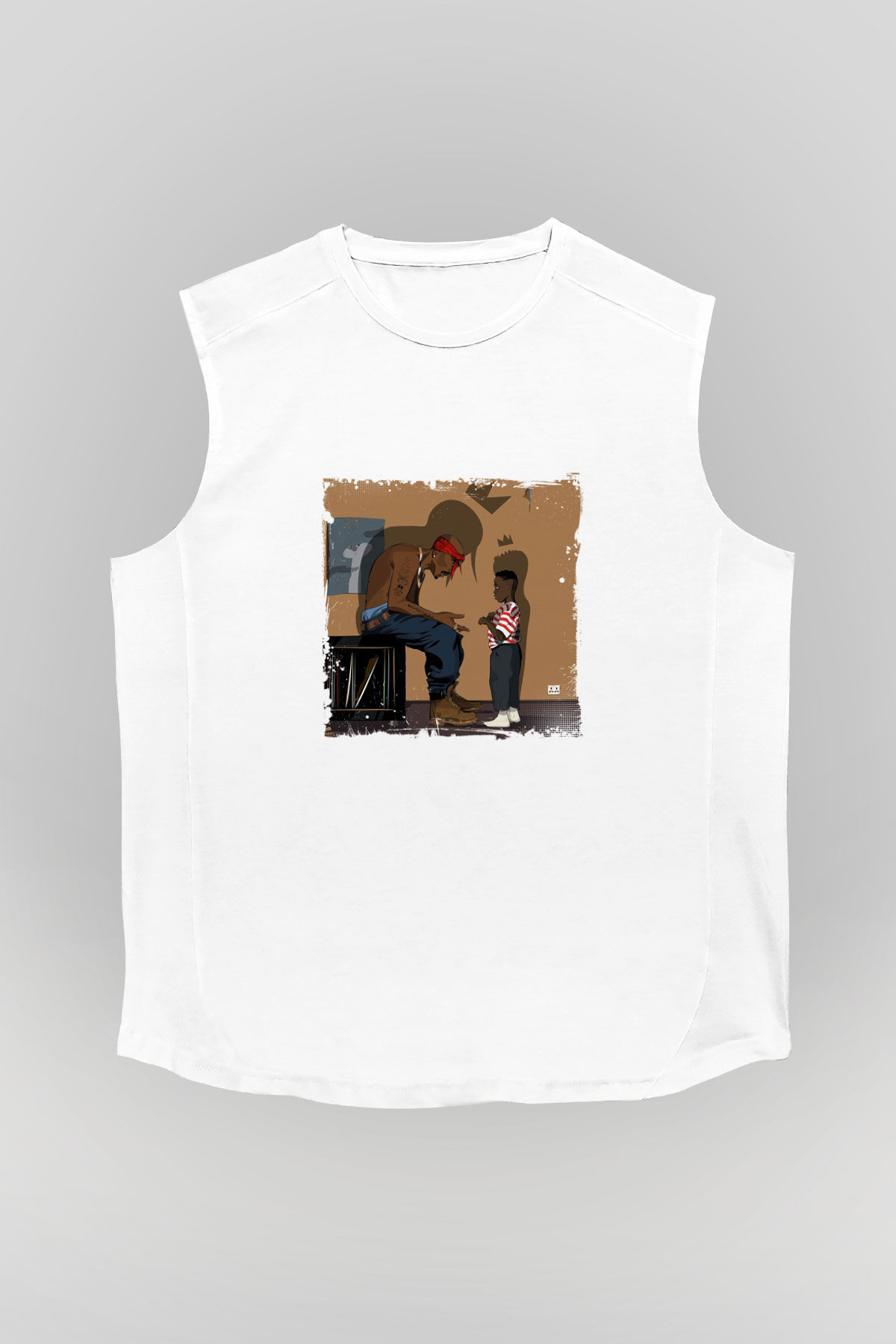 Kendrick Lamar Baskılı Unisex Beyaz Kolsuz Tişört