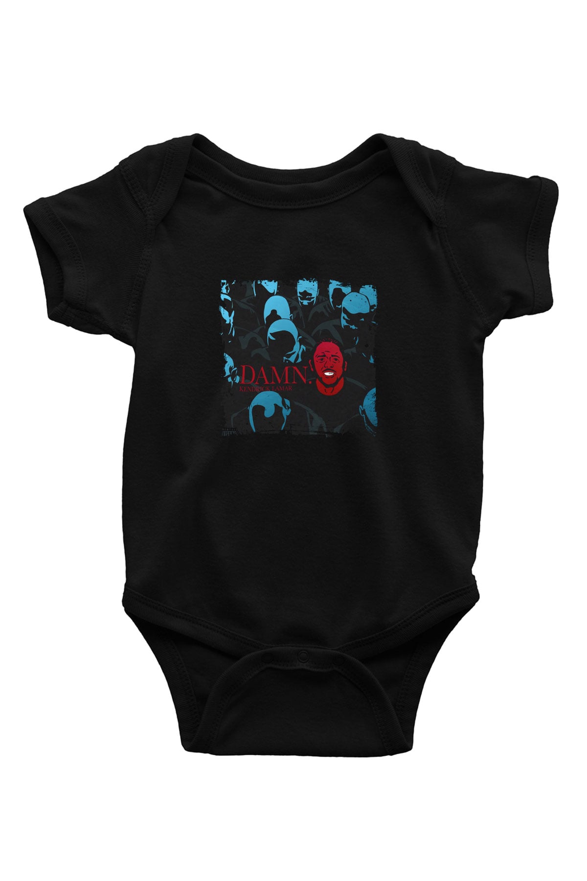 Kendrick Lamar Baskılı Unisex Siyah Bebek Body - Zıbın
