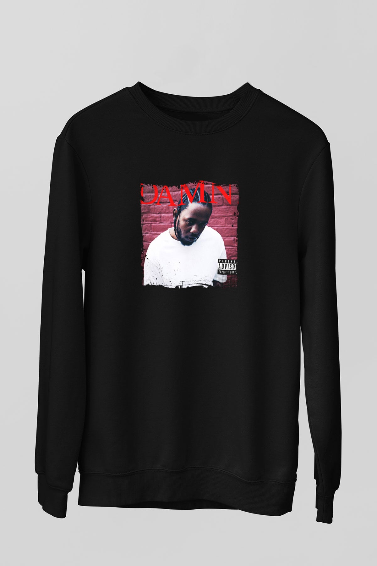 Kendrick Lamar Baskılı Unisex Siyah Sweatshirt