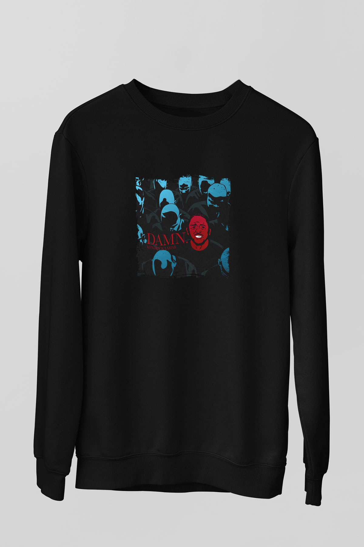 Kendrick Lamar Baskılı Unisex Siyah Sweatshirt