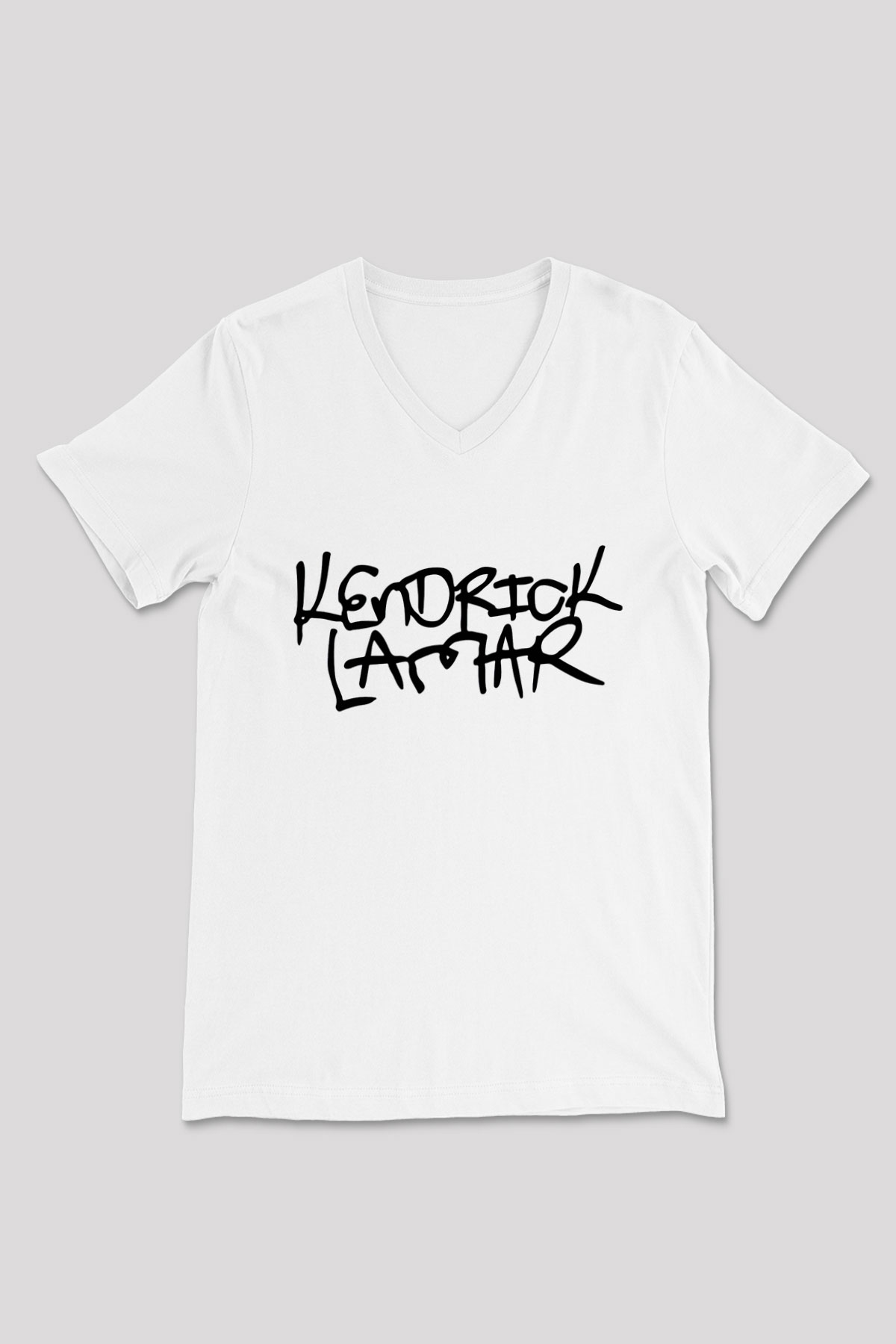 Kendrick Lamar Beyaz Unisex V Yaka Tişört T-Shirt