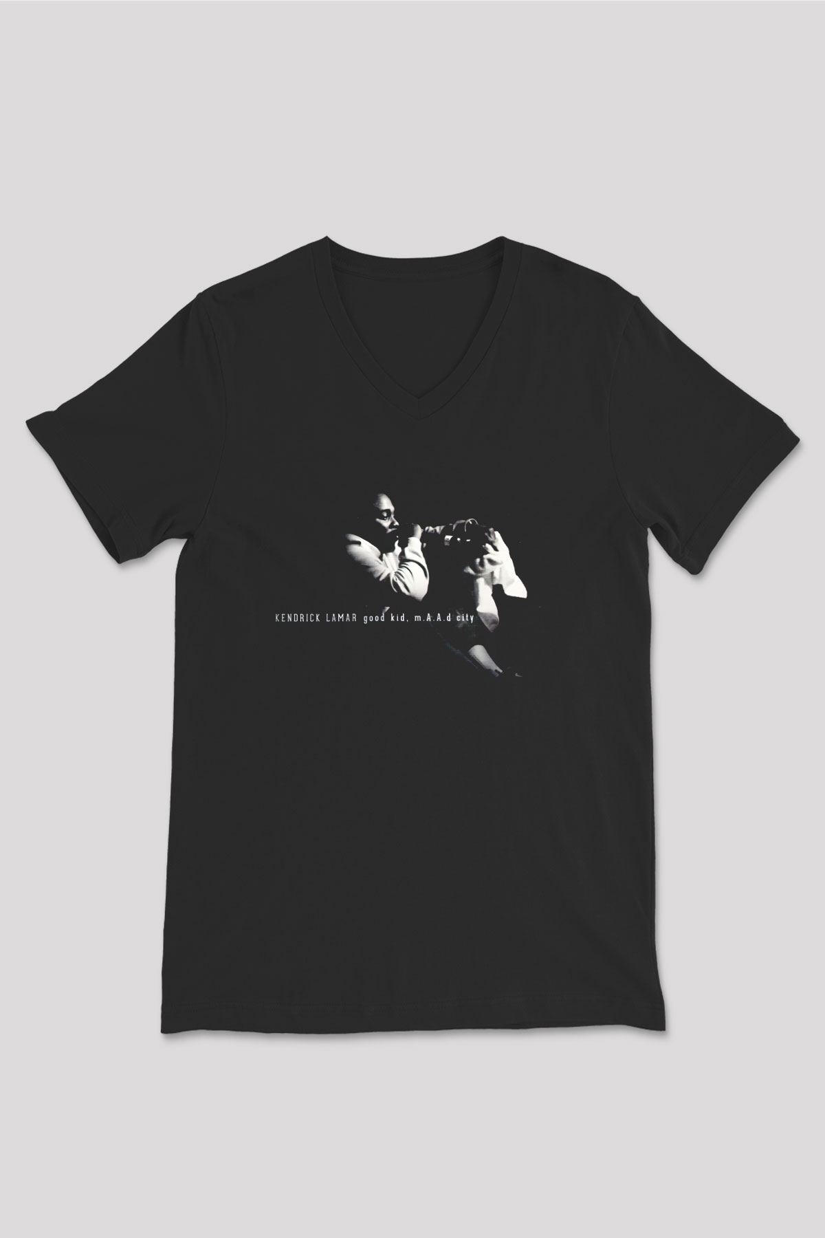 Kendrick Lamar Siyah Unisex V Yaka Tişört T-Shirt