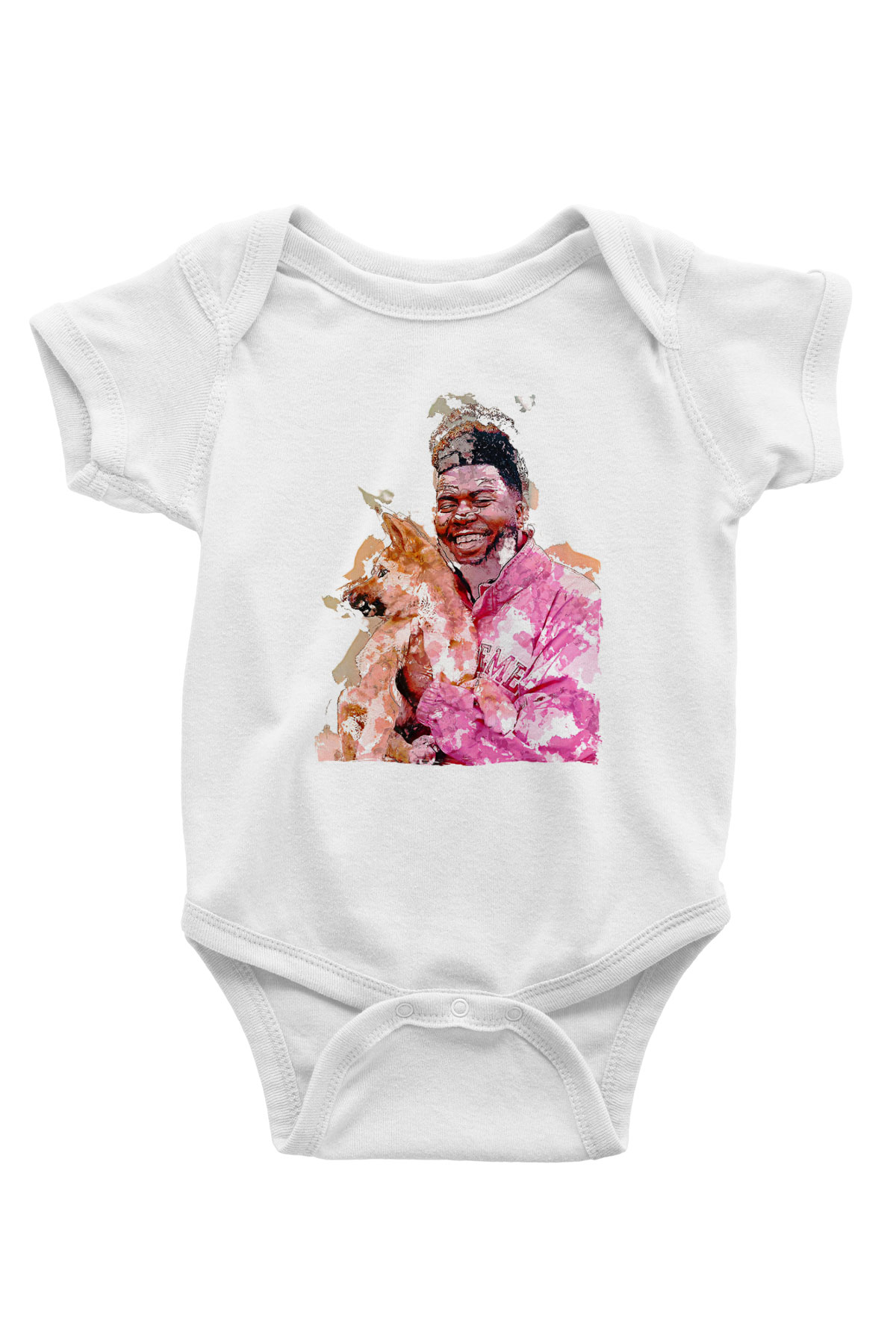 Khalid Baskılı Beyaz Unisex Bebek Body - Zıbın