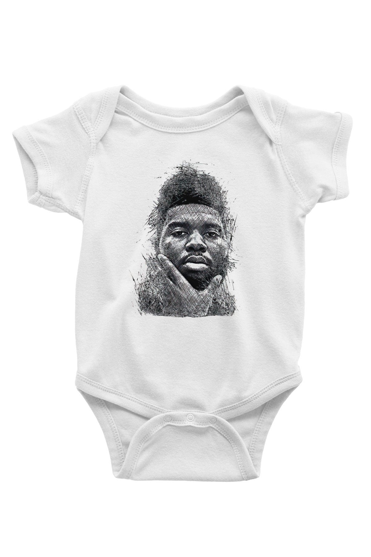 Khalid Baskılı Beyaz Unisex Bebek Body - Zıbın