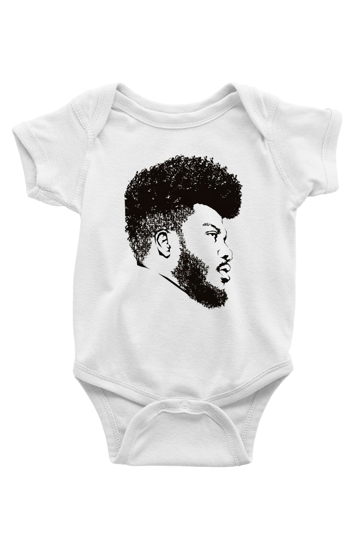Khalid Baskılı Beyaz Unisex Bebek Body - Zıbın