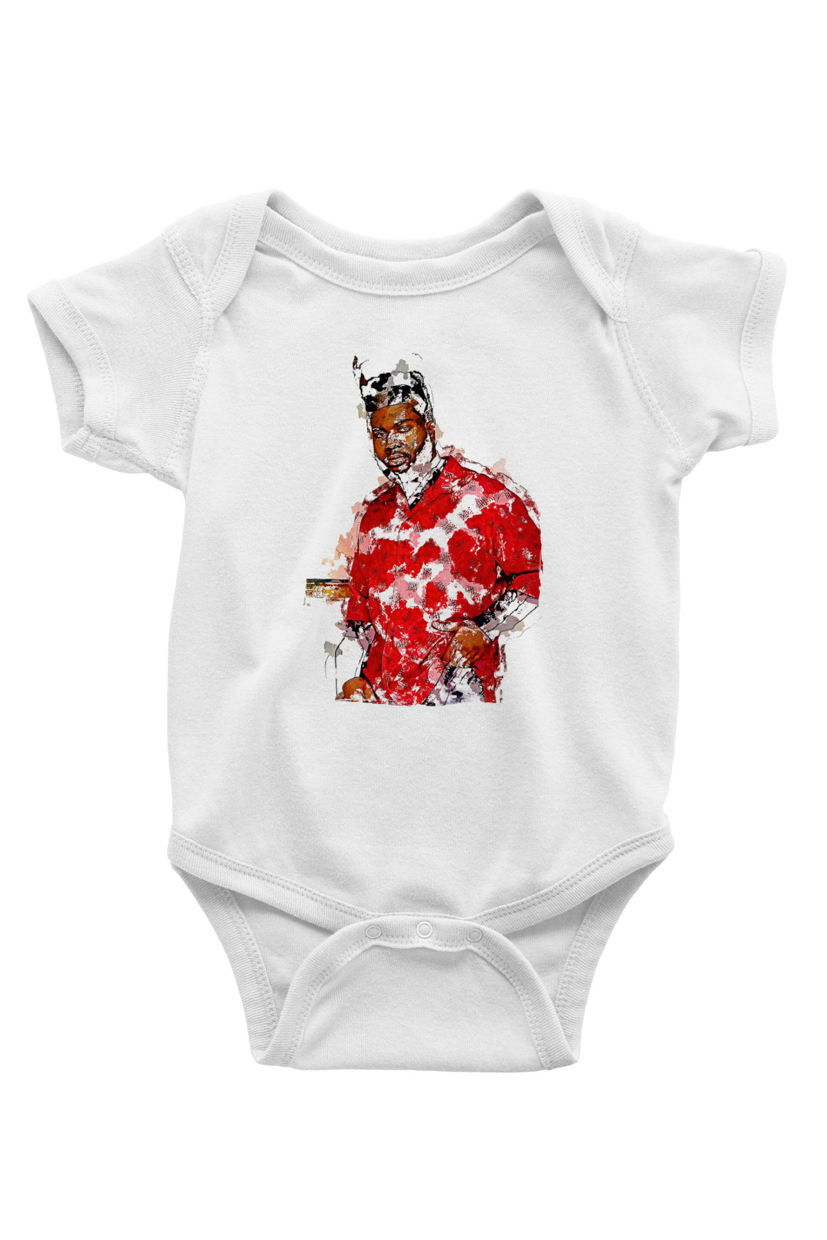 Khalid Baskılı Beyaz Unisex Bebek Body - Zıbın
