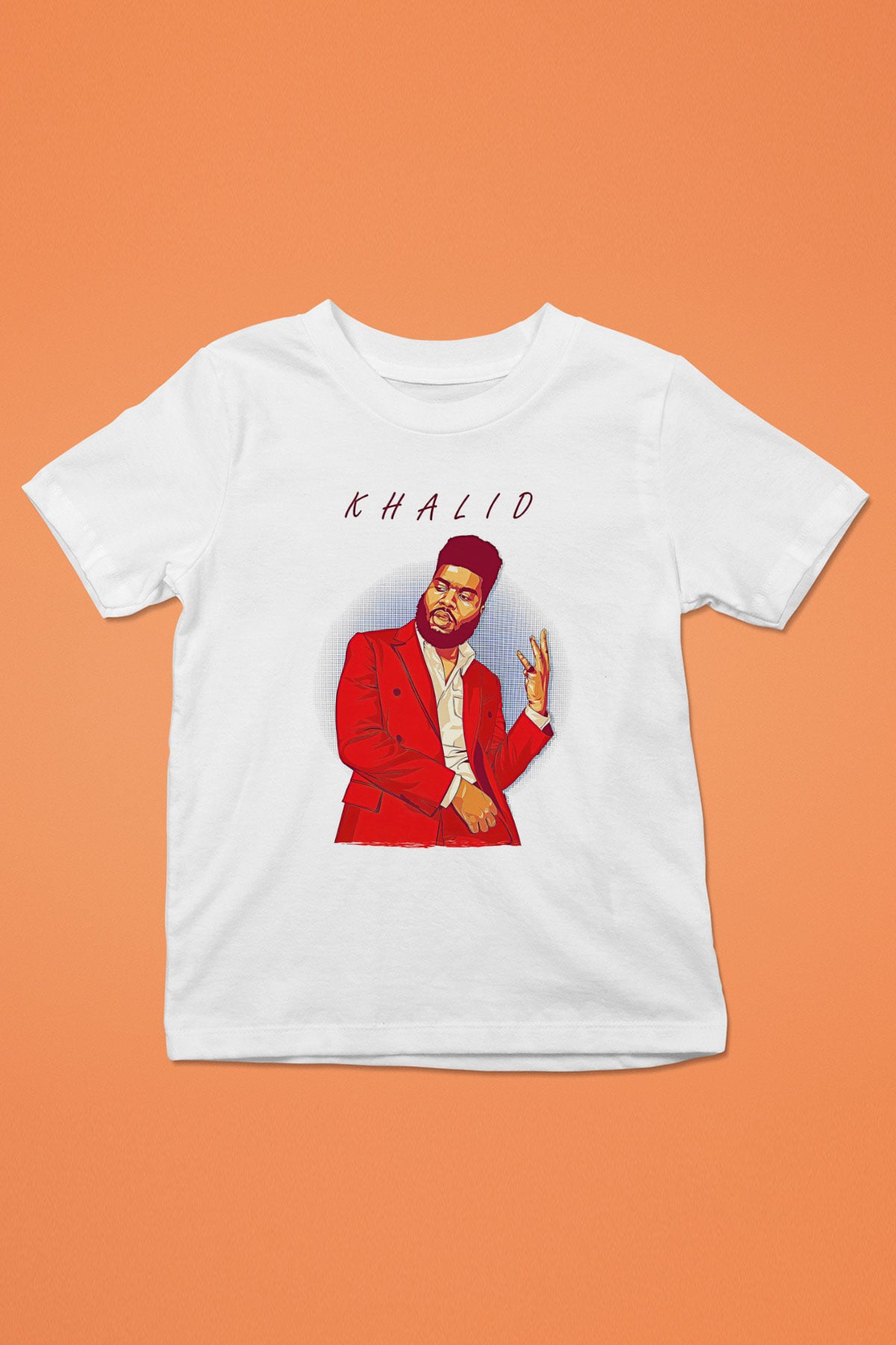 Khalid Baskılı Beyaz Unisex Beyaz Çocuk Tişört - Tshirt